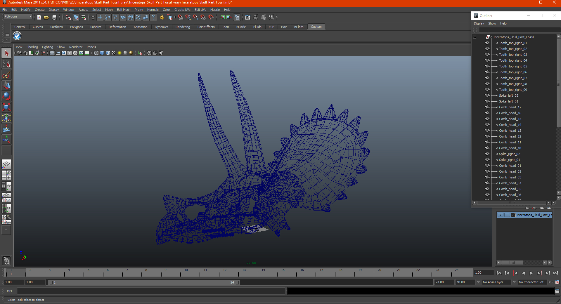 Triceratops Skull Part Fossil 3D model