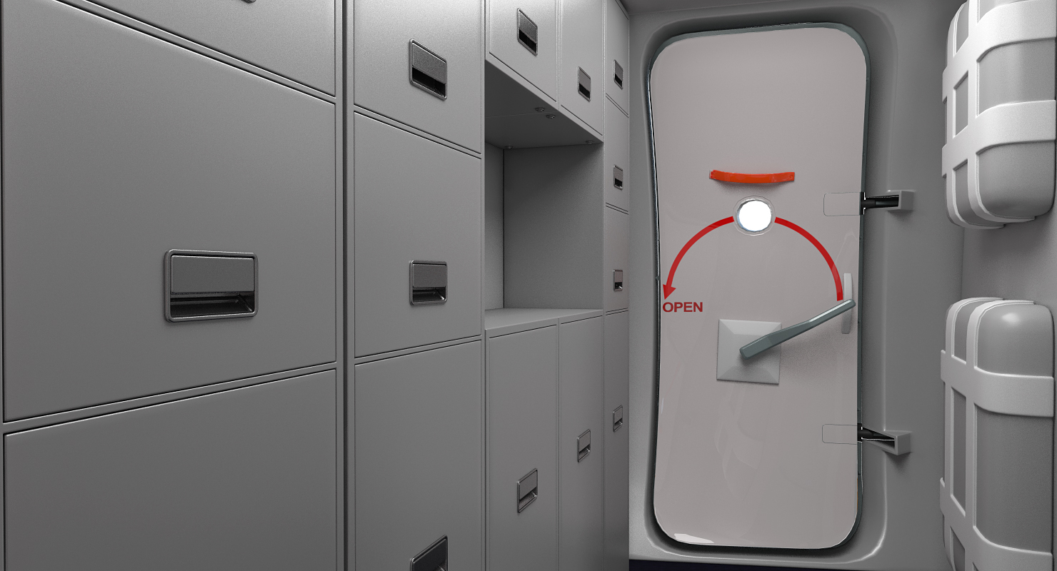 Boeing 737 900 ER Delta with Interior and Doors Rigged 3D model