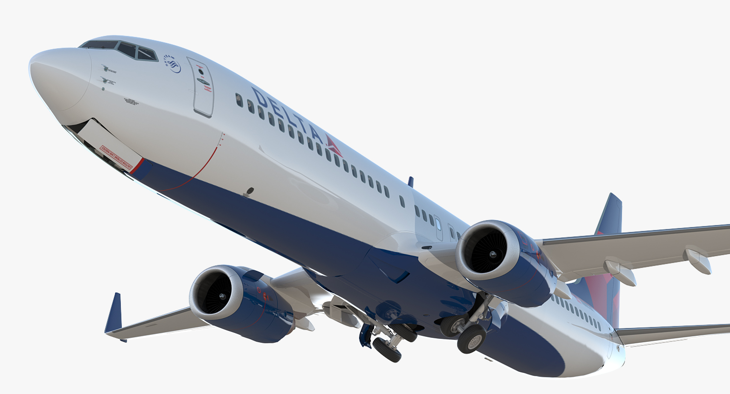 Boeing 737 900 ER Delta with Interior and Doors Rigged 3D model