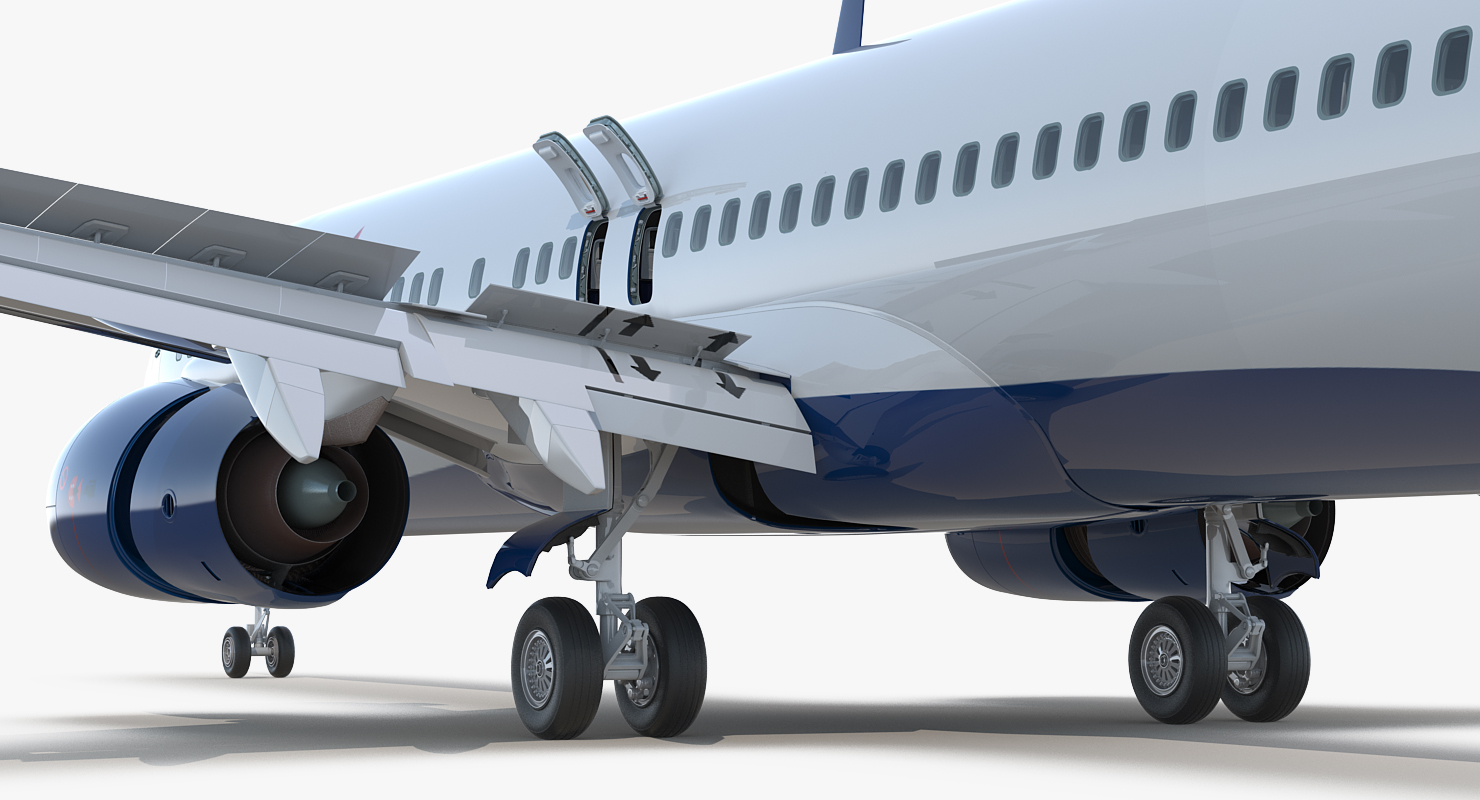 Boeing 737 900 ER Delta with Interior and Doors Rigged 3D model