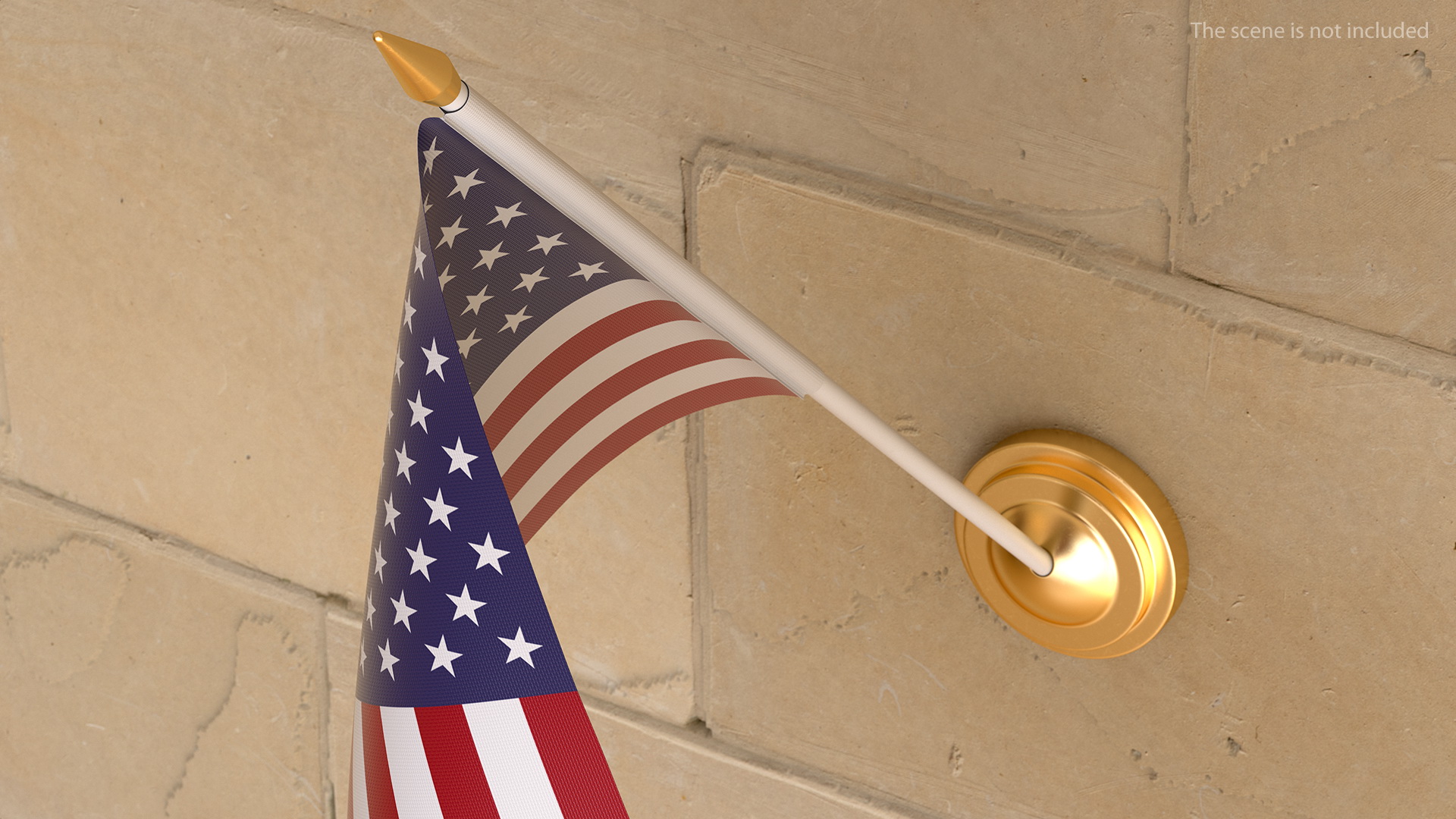 3D Wall Flag USA model