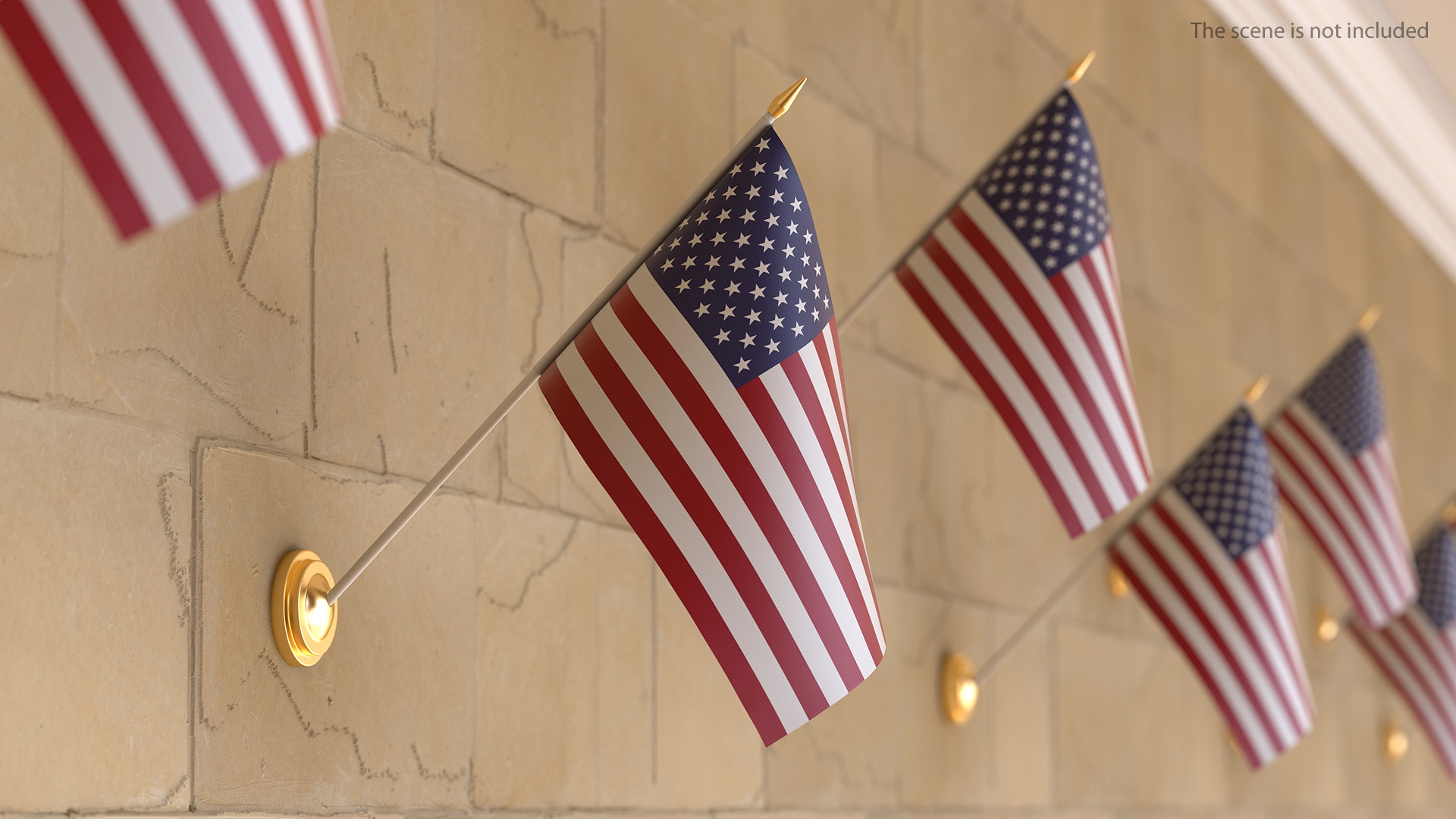 3D Wall Flag USA model