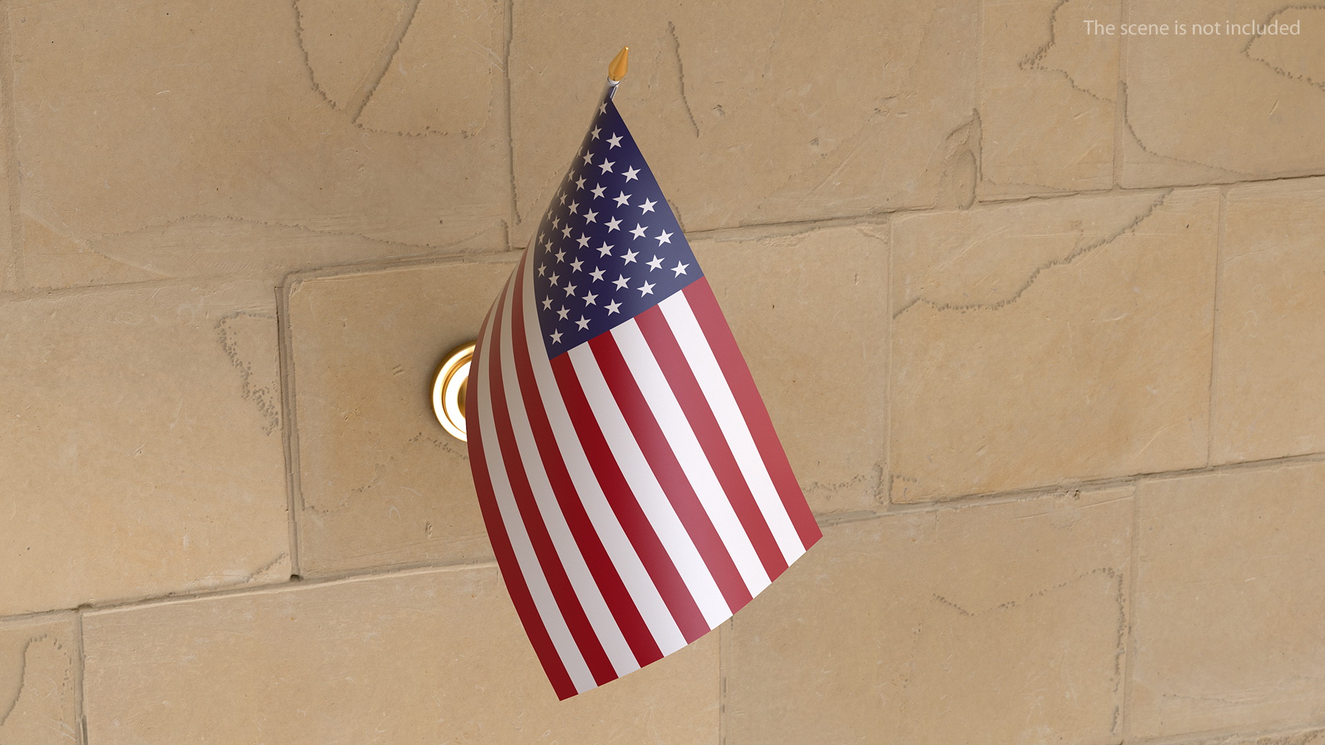 3D Wall Flag USA model