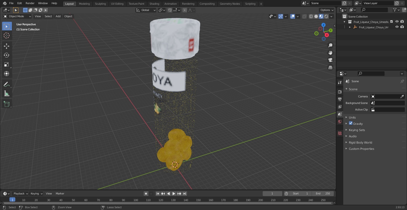 Fruit Liqueur Choya Umeshu Honey 3D