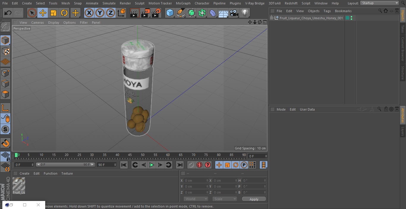 Fruit Liqueur Choya Umeshu Honey 3D