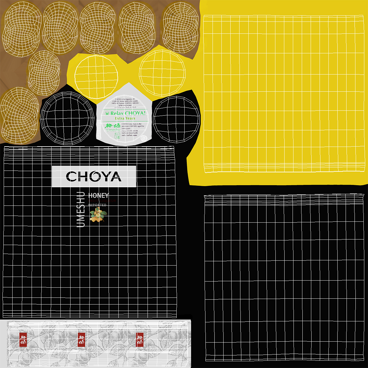 Fruit Liqueur Choya Umeshu Honey 3D