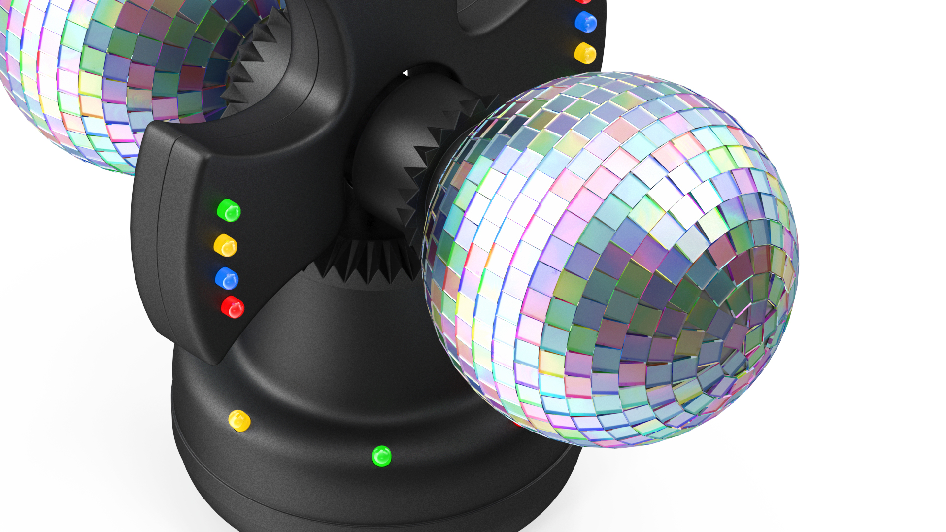 3D Twin Disco Mirror Ball Switched on Rigged