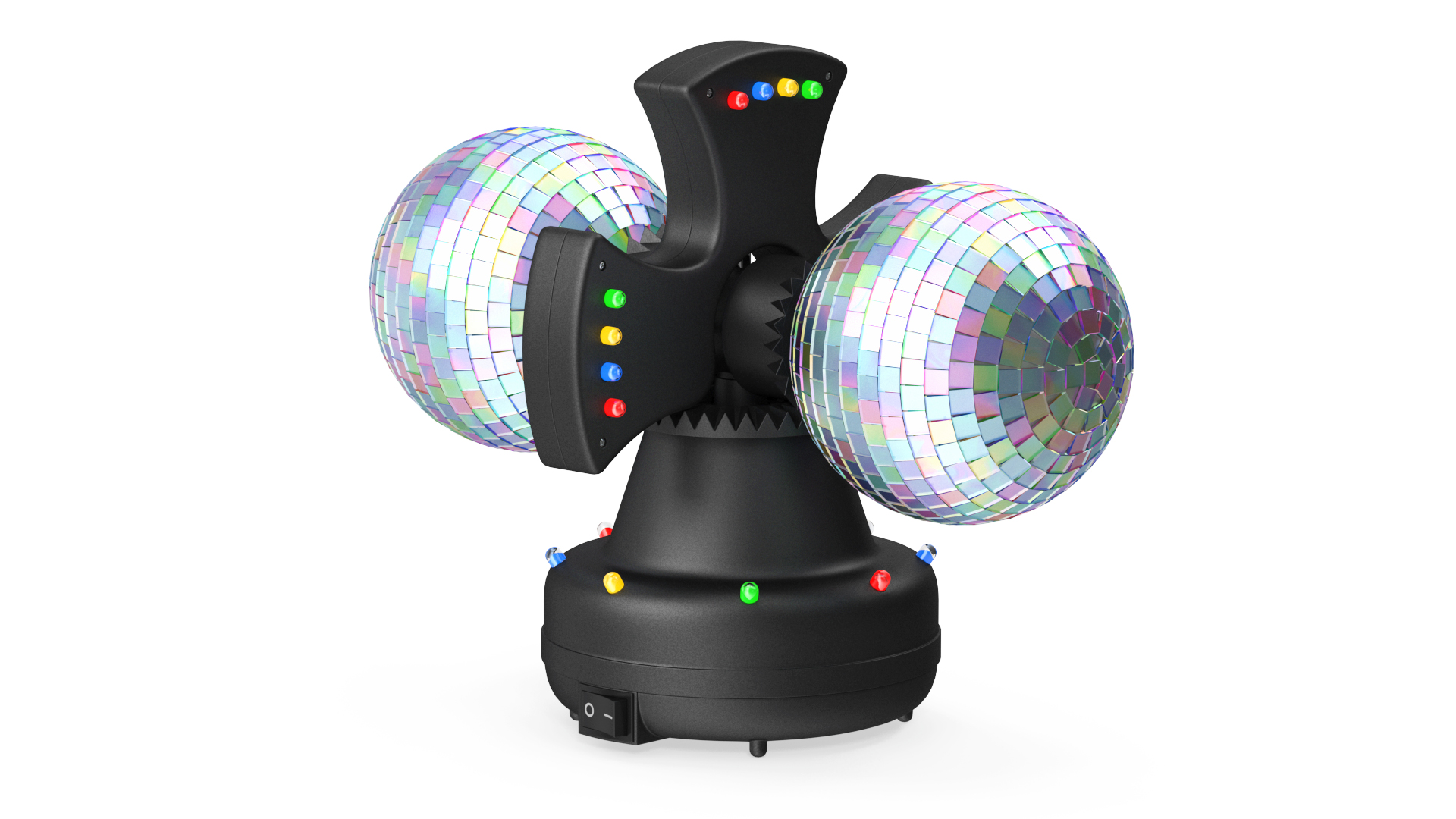 3D Twin Disco Mirror Ball Switched on Rigged