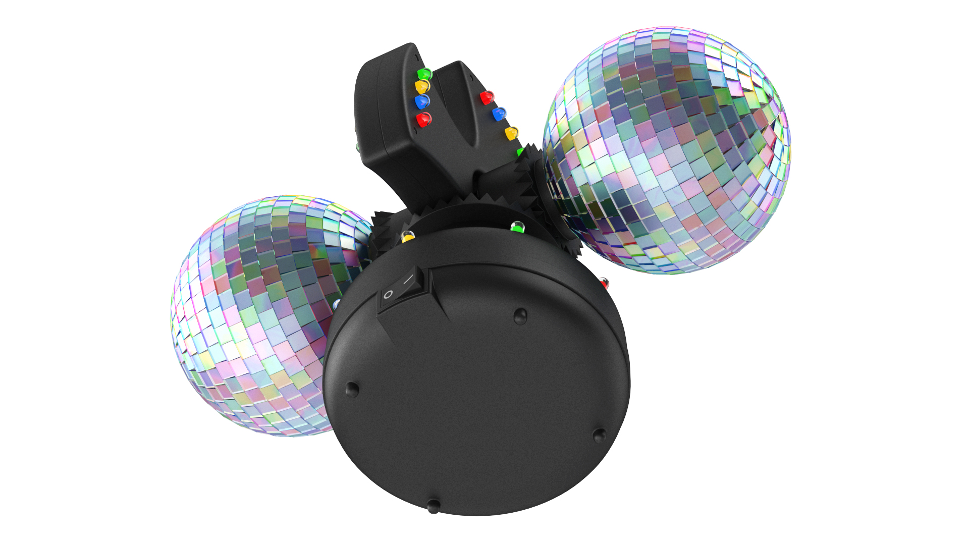 3D Twin Disco Mirror Ball Switched on Rigged