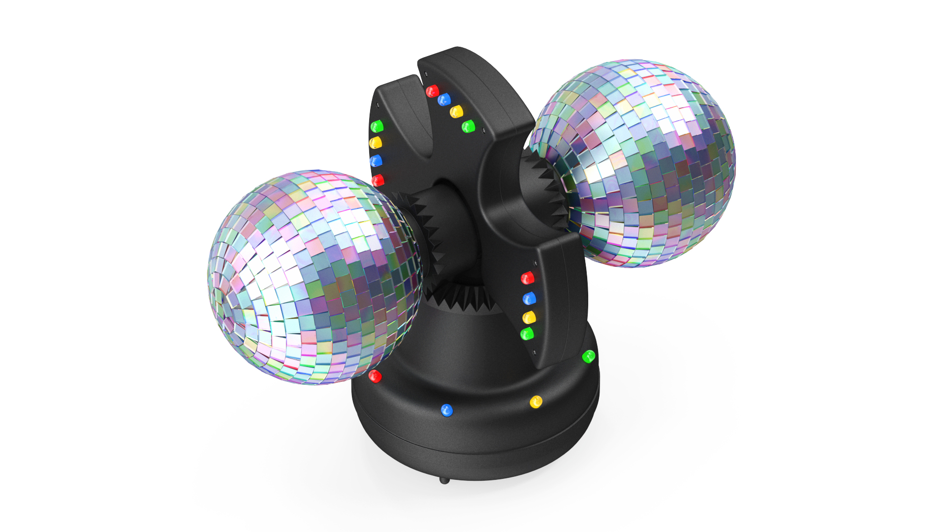 3D Twin Disco Mirror Ball Switched on Rigged