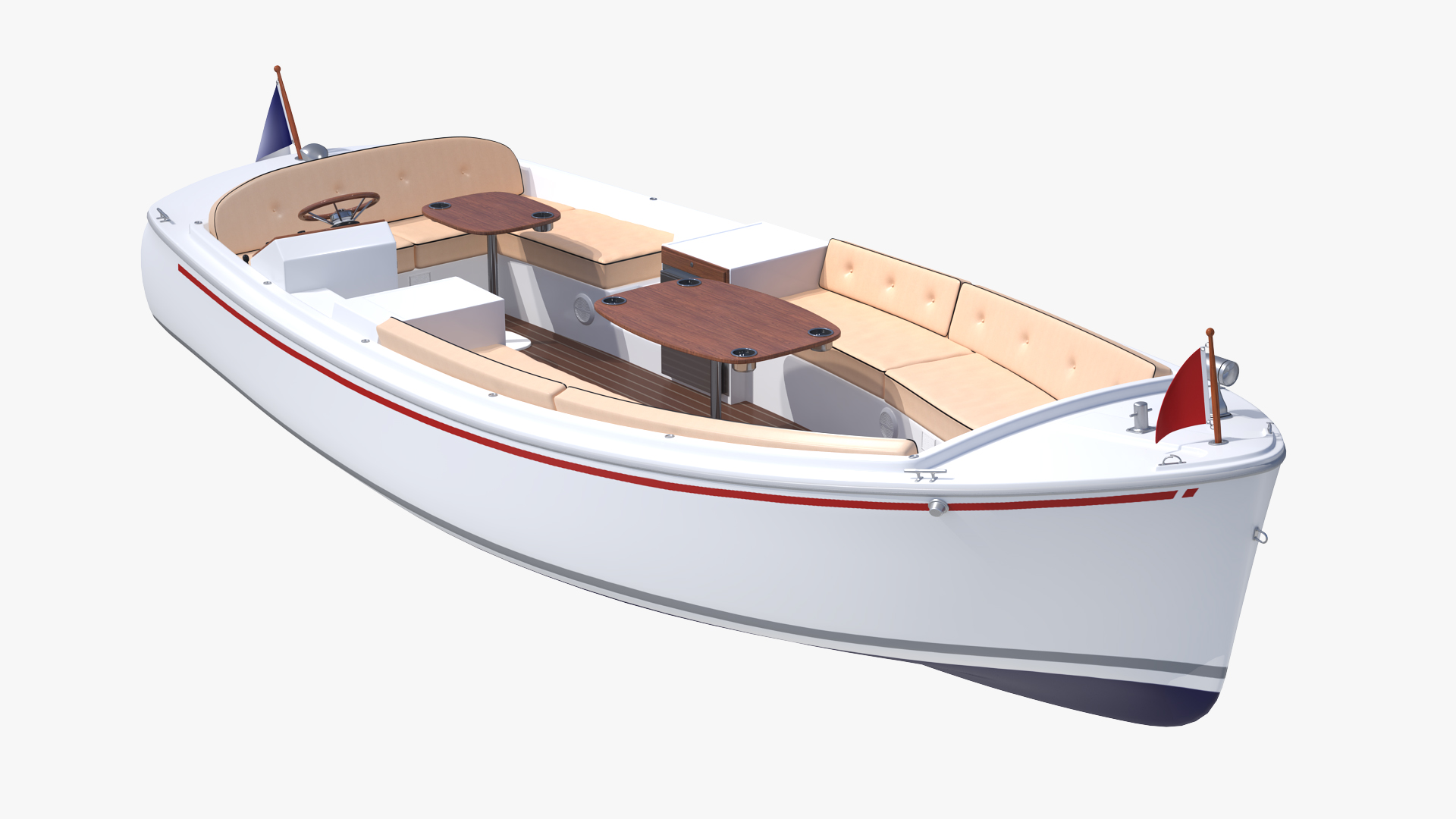 3D Electric Recreational Boat Rigged model
