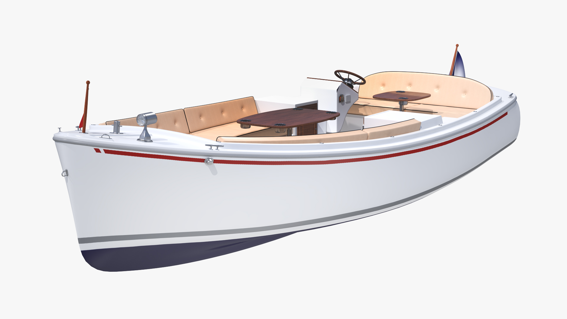 3D Electric Recreational Boat Rigged model