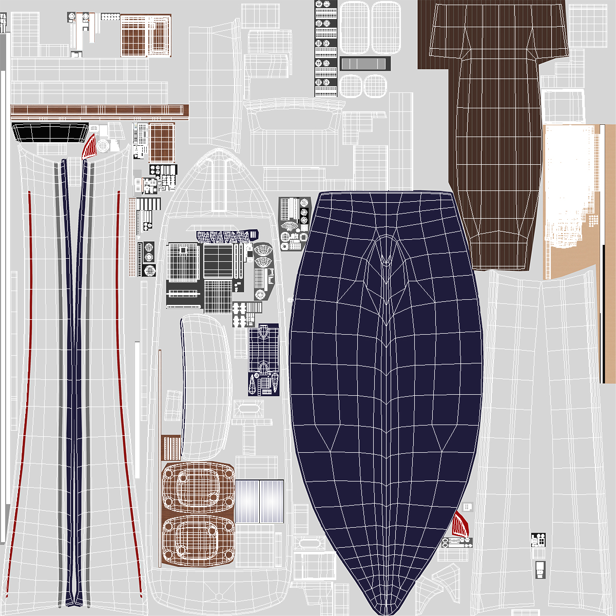 3D Electric Recreational Boat Rigged model