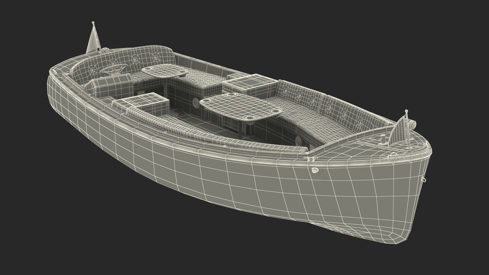 3D Electric Recreational Boat Rigged model