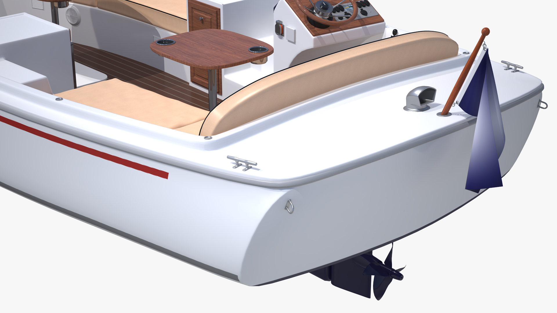 3D Electric Recreational Boat Rigged model