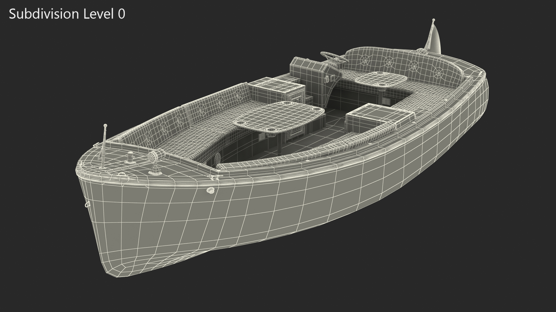 3D Electric Recreational Boat Rigged model