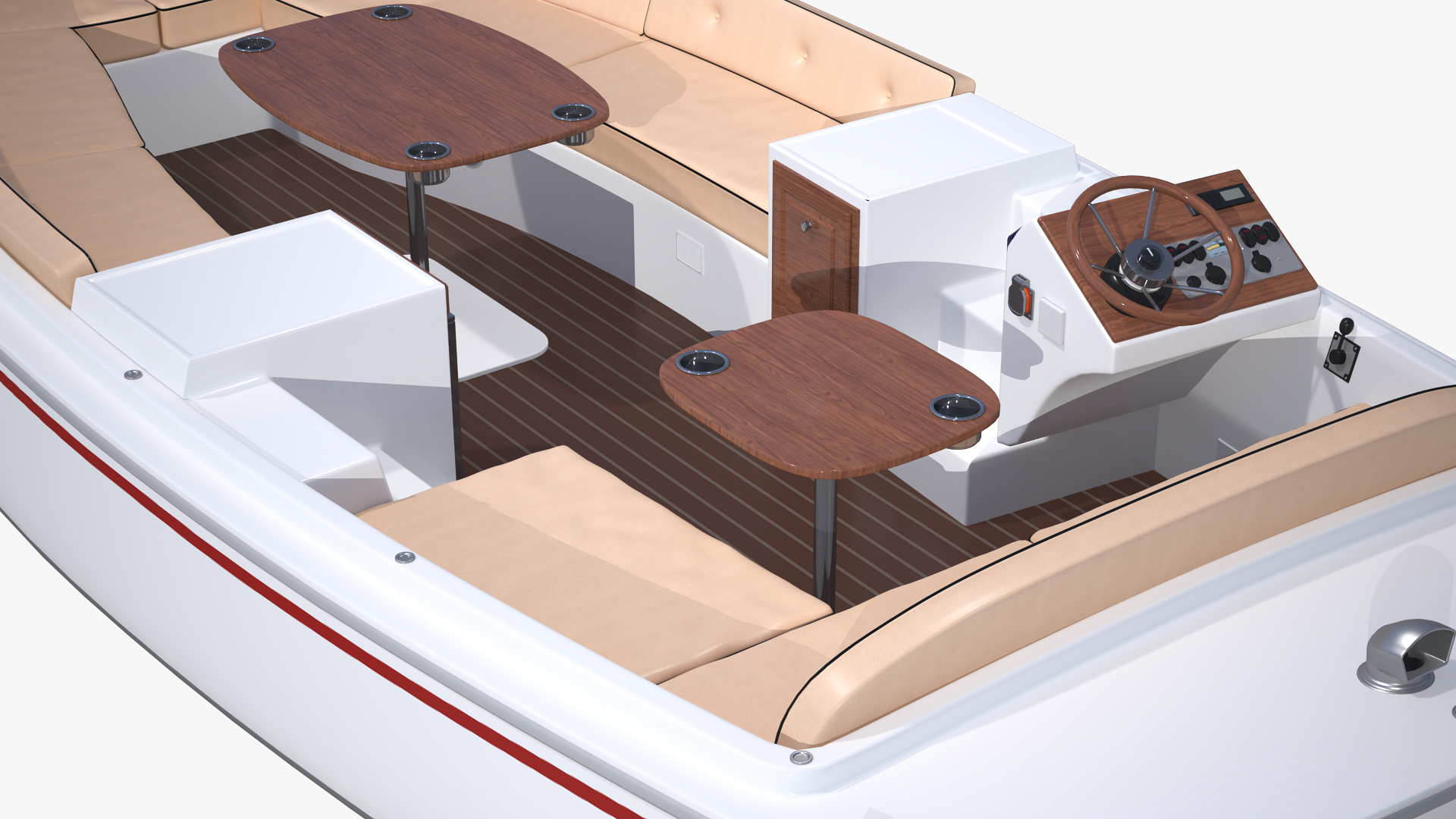 3D Electric Recreational Boat Rigged model