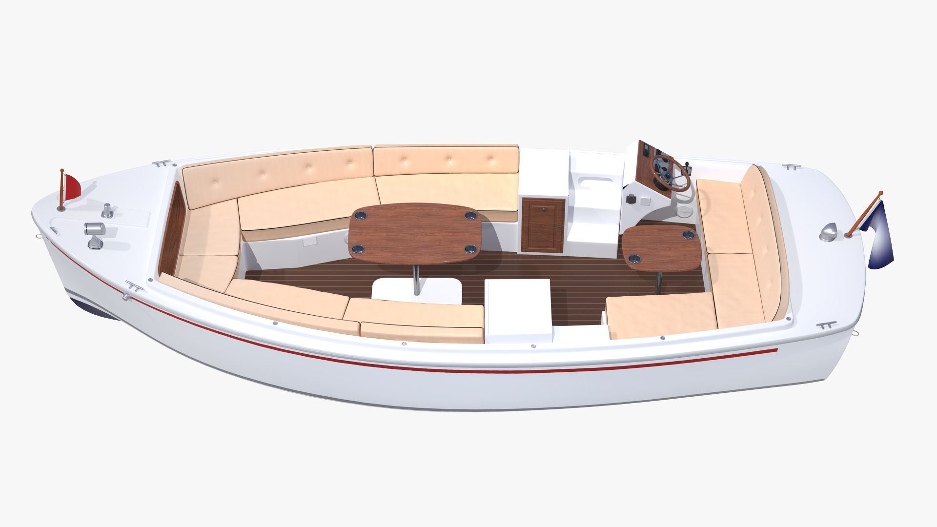 3D Electric Recreational Boat Rigged model