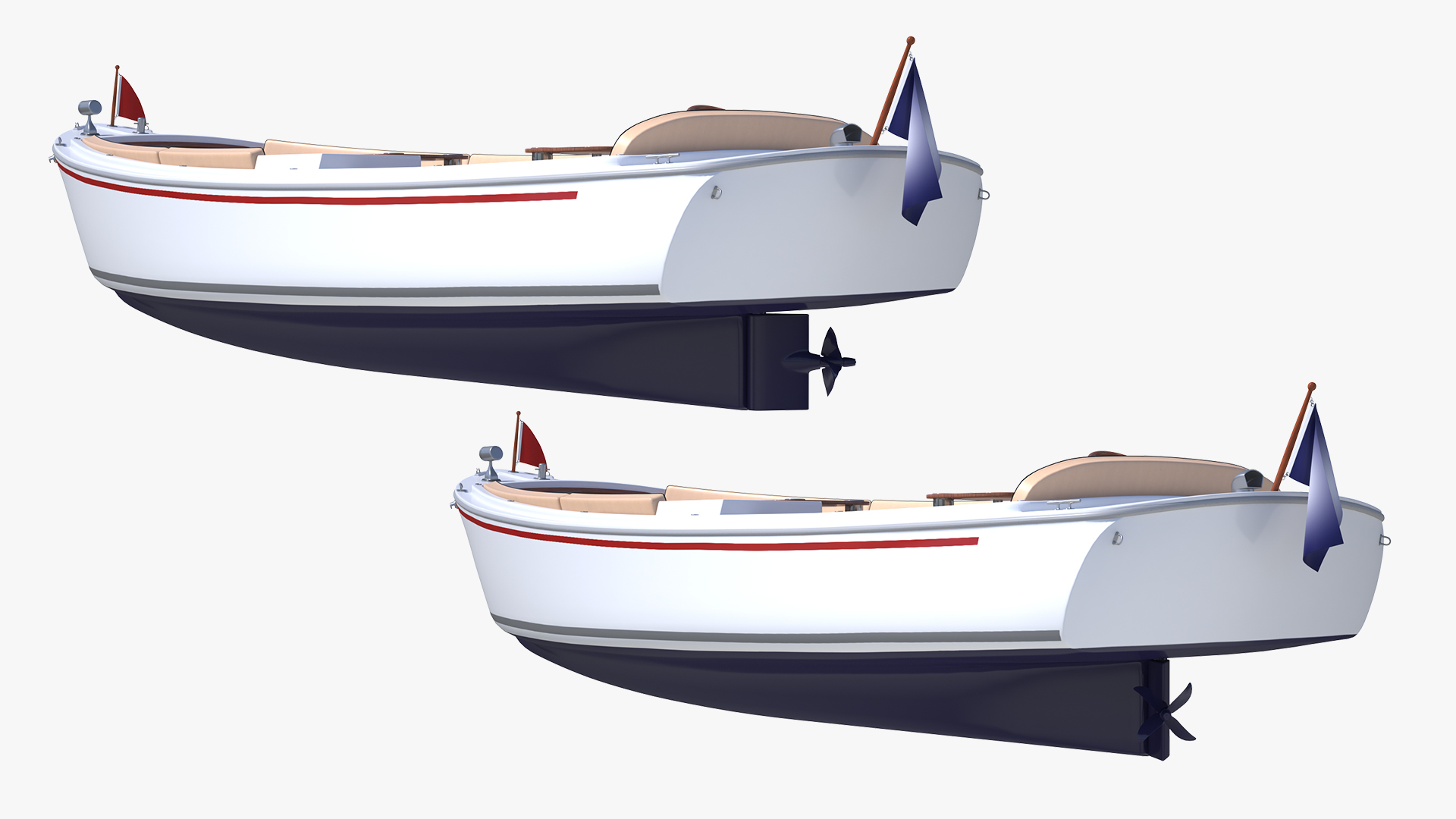 3D Electric Recreational Boat Rigged model