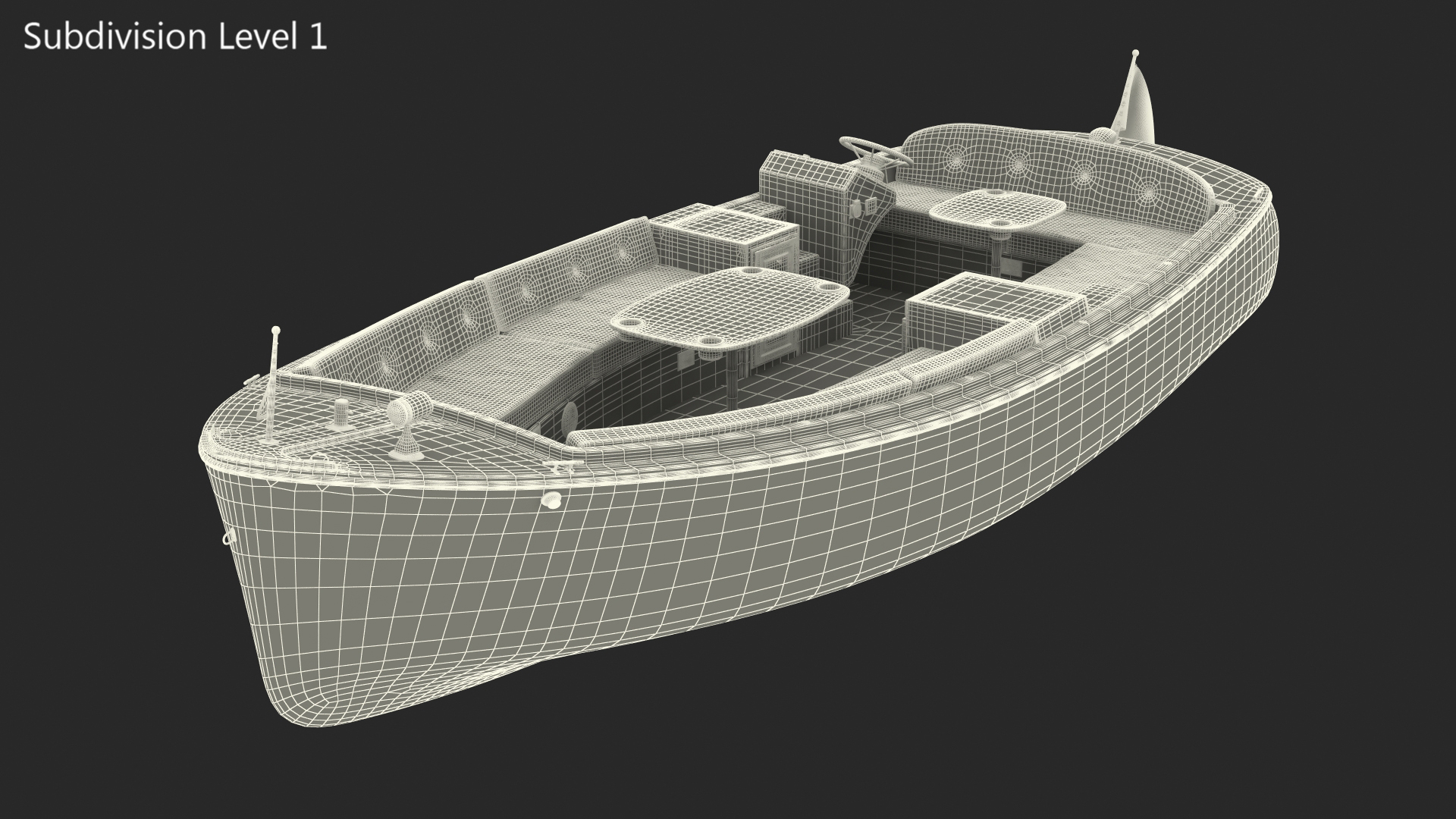 3D Electric Recreational Boat Rigged model