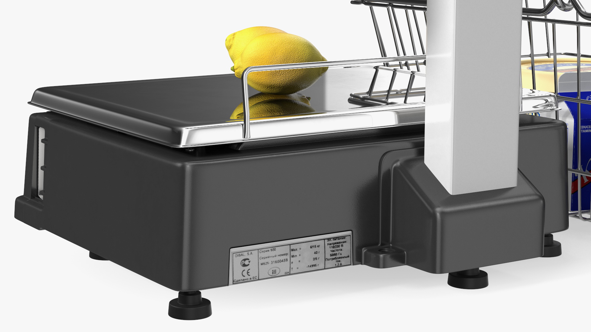 Self-service Scales Tornado with Shopping Cart with Goods 3D