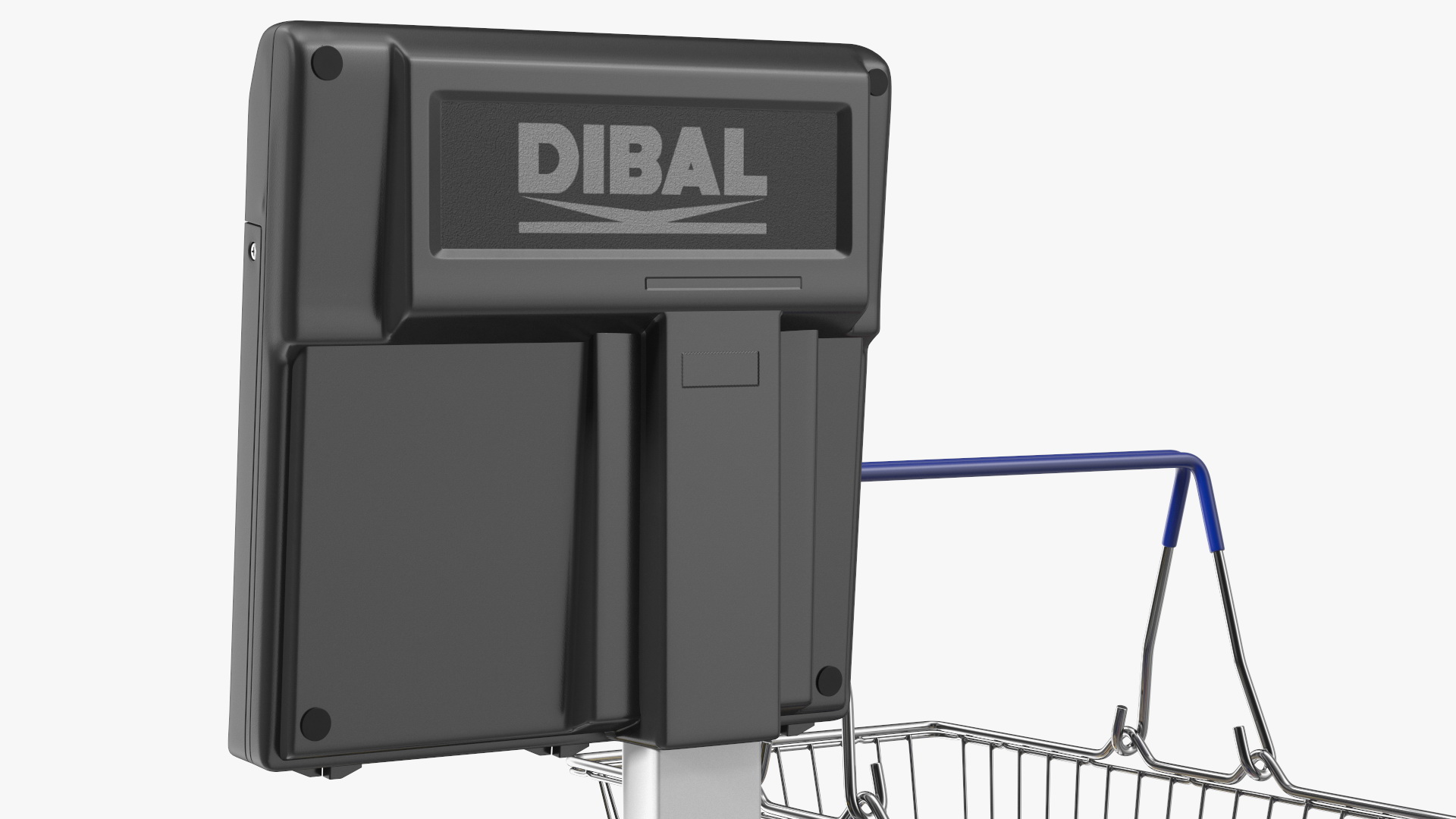 Self-service Scales Tornado with Shopping Cart with Goods 3D