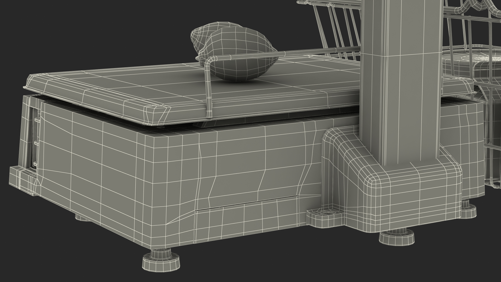 Self-service Scales Tornado with Shopping Cart with Goods 3D
