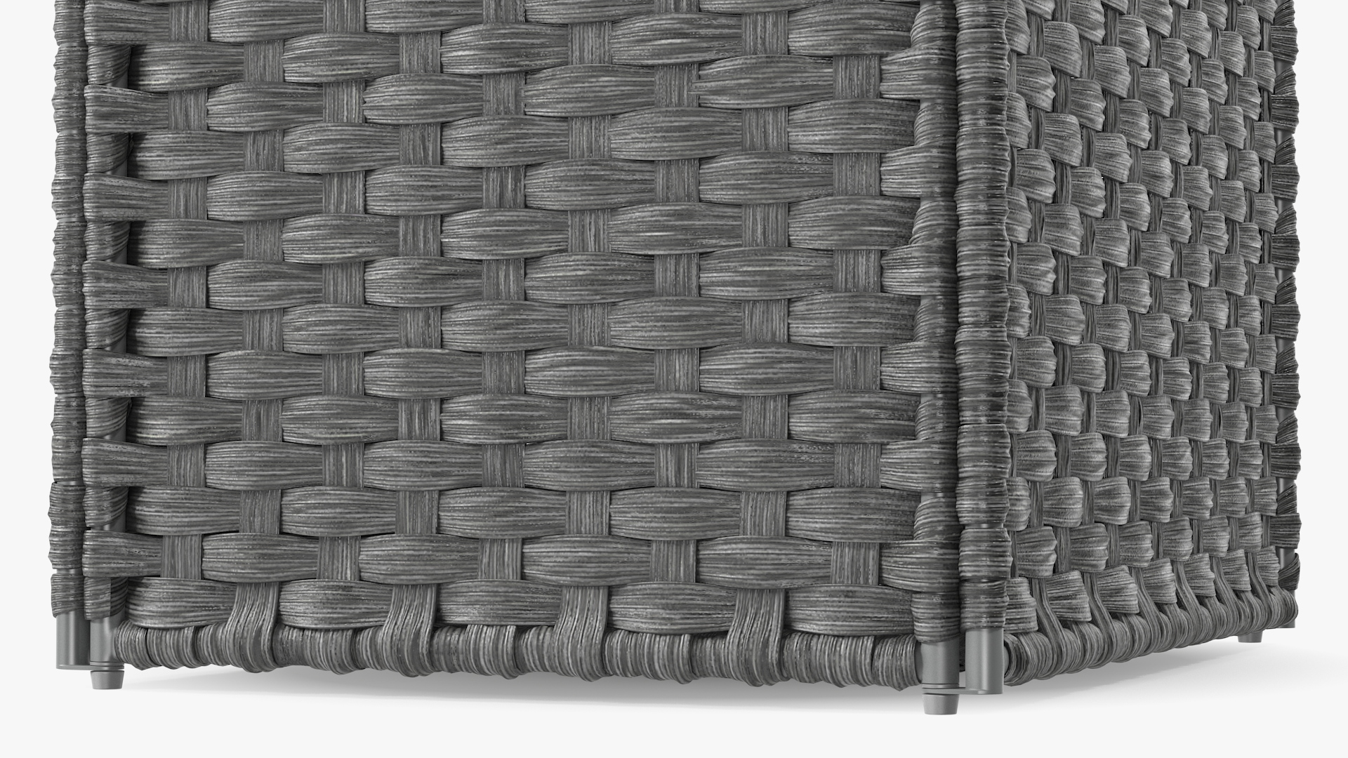 Wicker Laundry Basket Black 3D