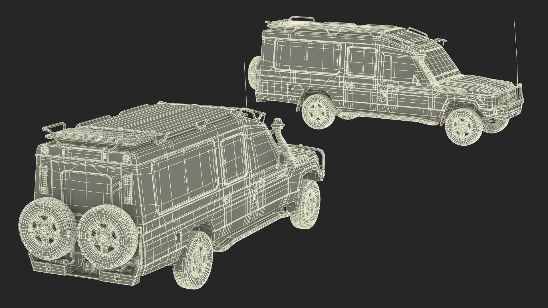 Toyota Land Cruiser Safari Beige Clean Simple Interior 3D model