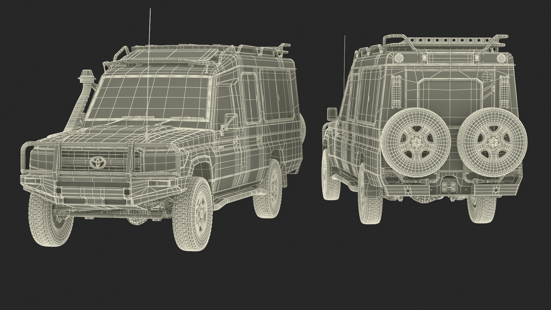Toyota Land Cruiser Safari Beige Clean Simple Interior 3D model