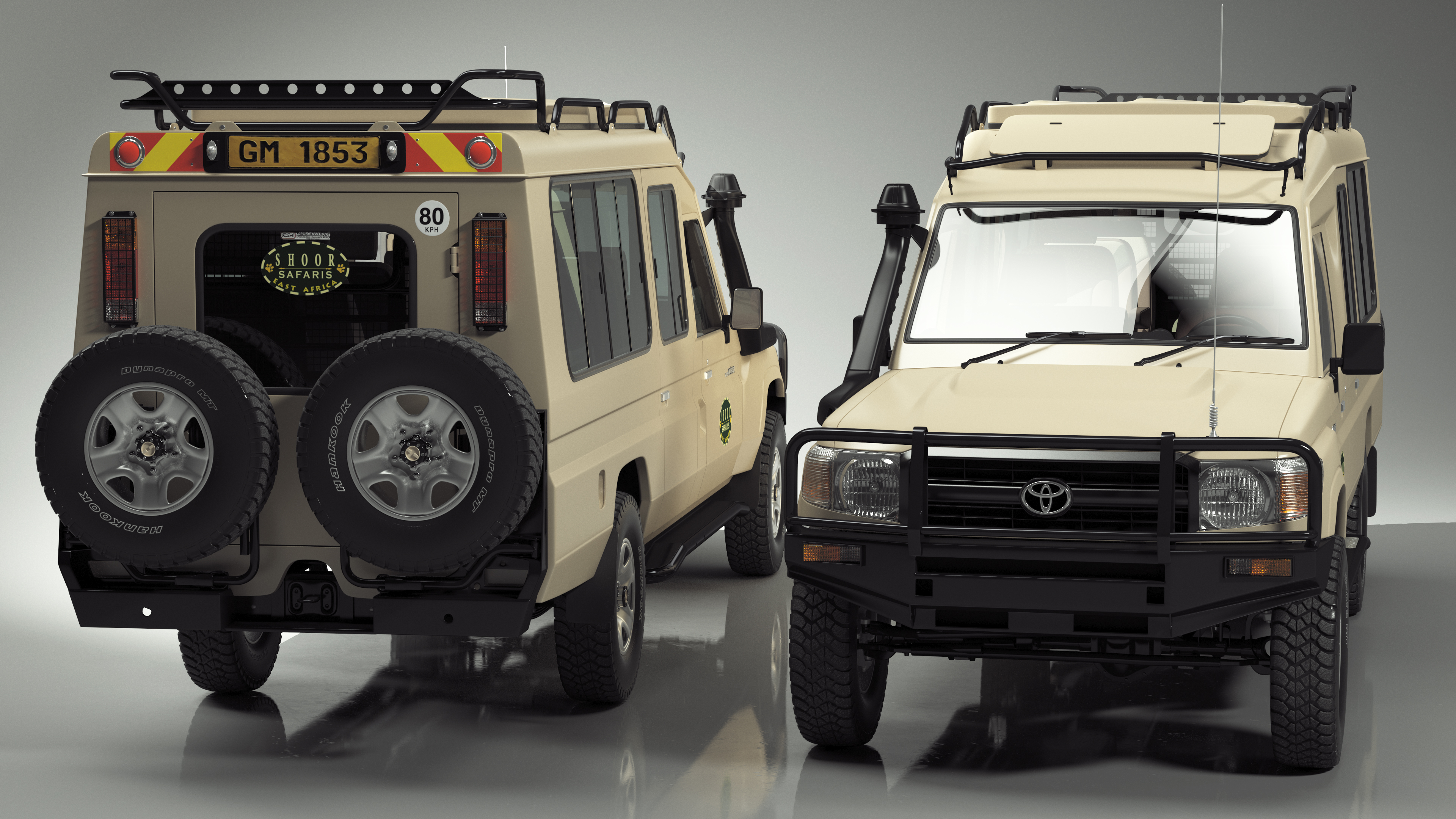 Toyota Land Cruiser Safari Beige Clean Simple Interior 3D model