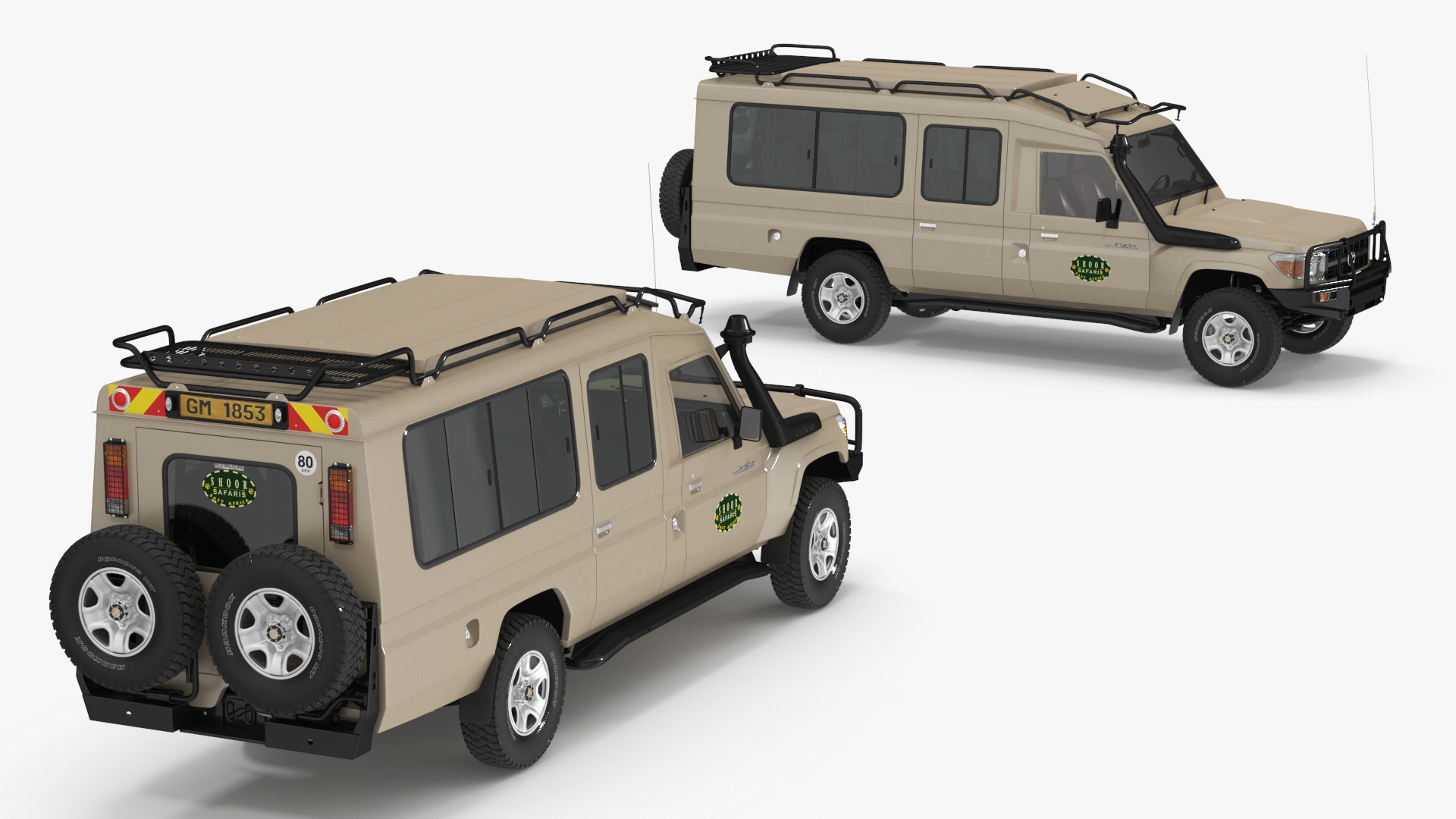 Toyota Land Cruiser Safari Beige Clean Simple Interior 3D model