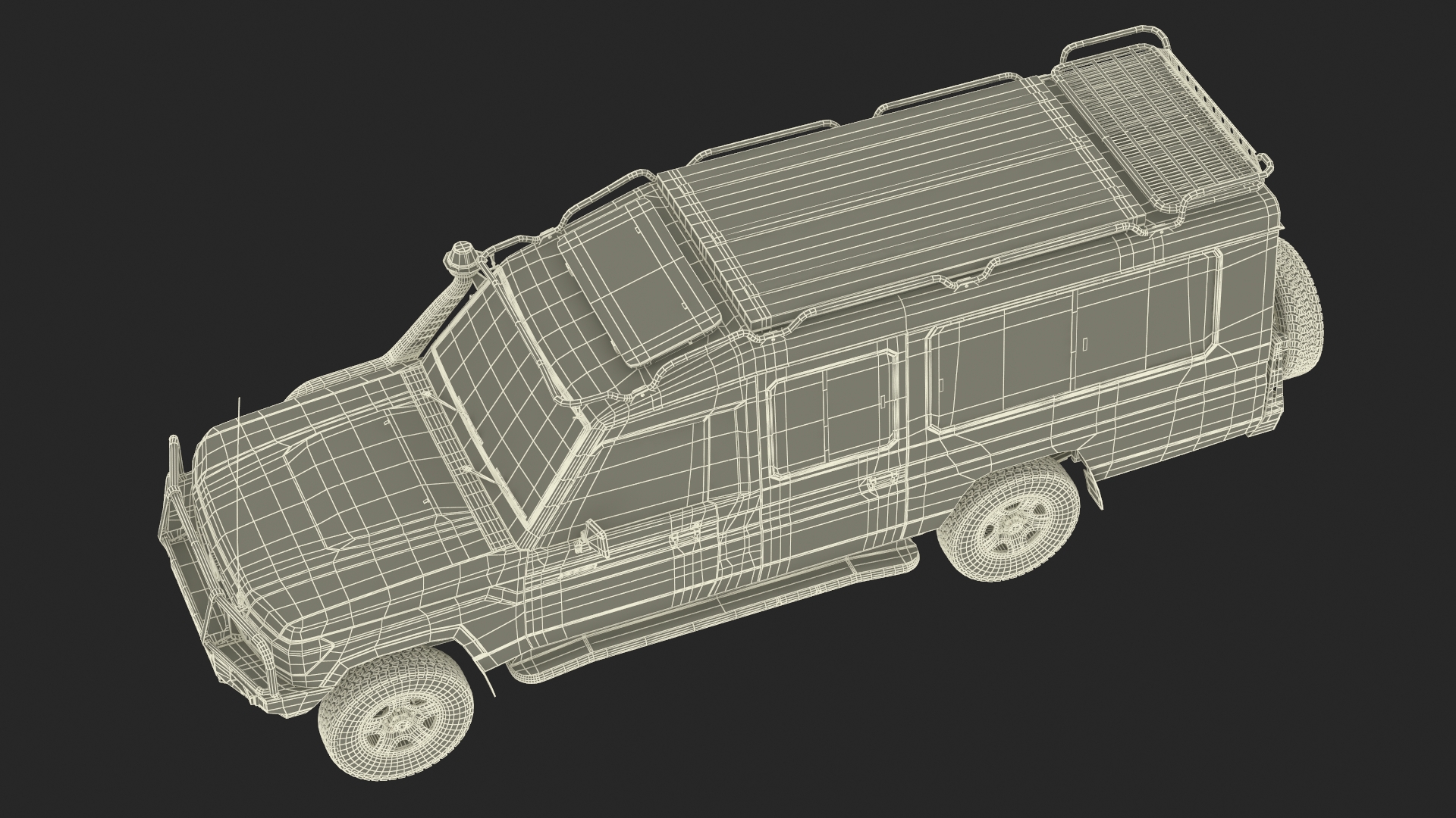 Toyota Land Cruiser Safari Beige Clean Simple Interior 3D model