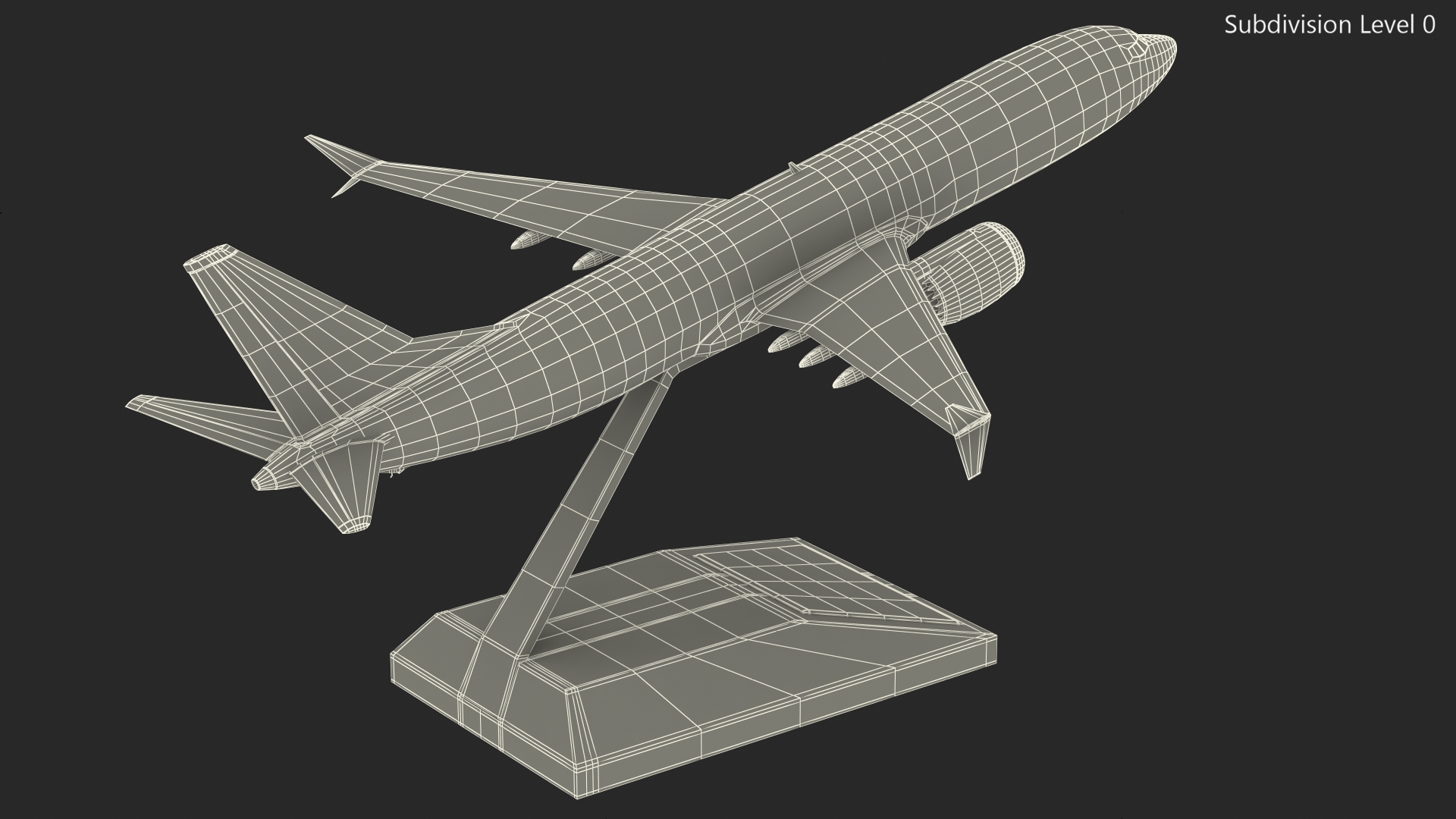 Boeing 737 Max 8 Scale Model with Stand 3D model