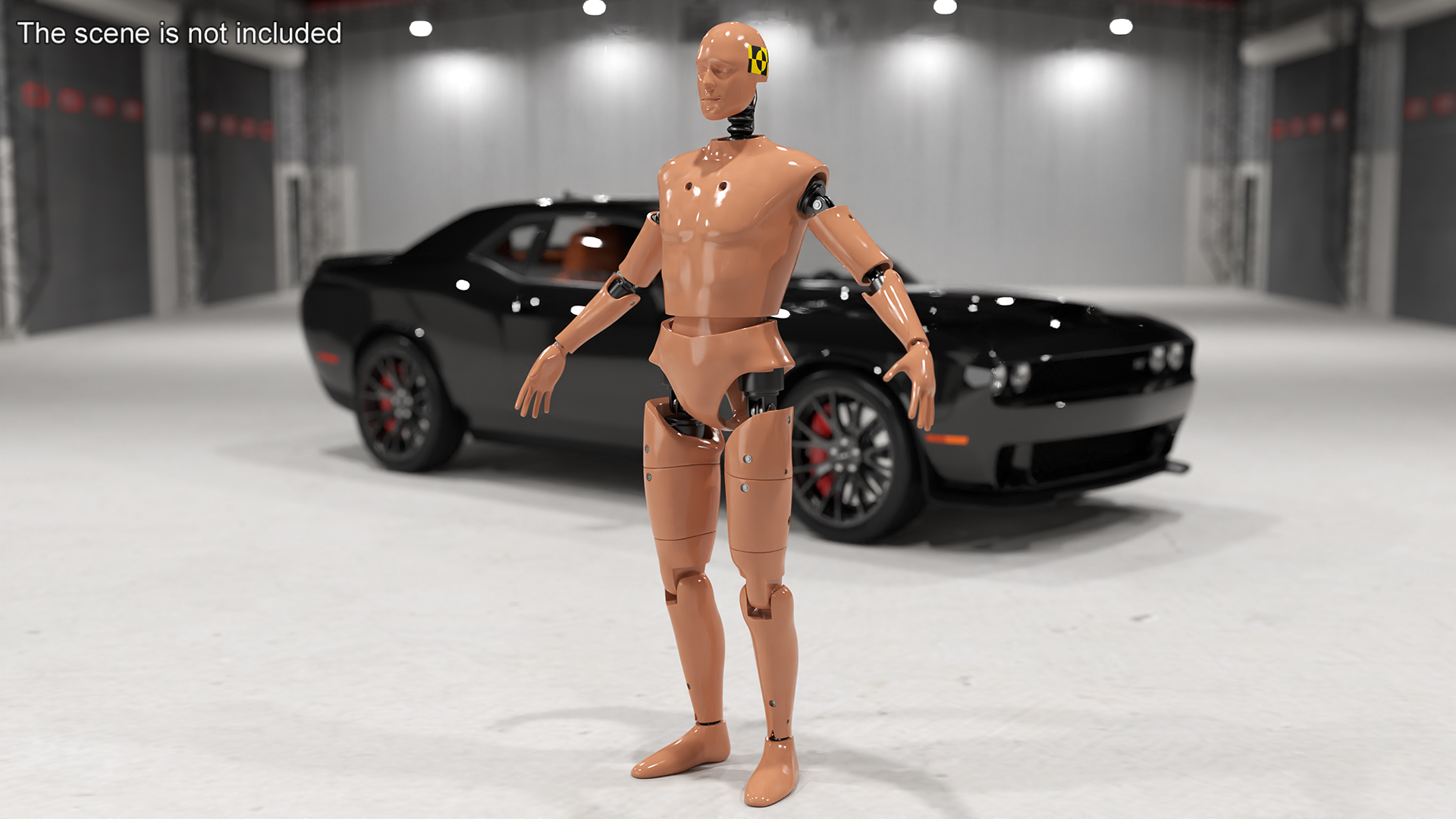 3D Humanoid Crash Test Dummy Rigged for Maya