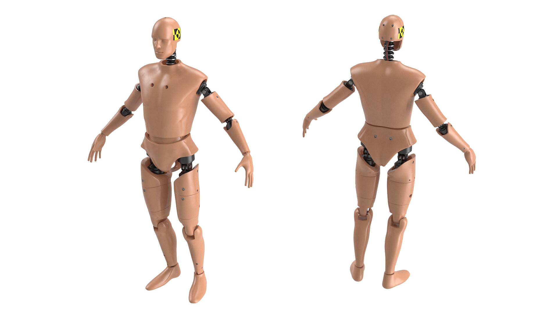 3D Humanoid Crash Test Dummy Rigged for Maya