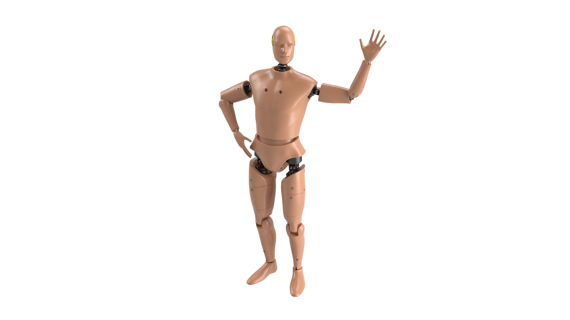 3D Humanoid Crash Test Dummy Rigged for Maya