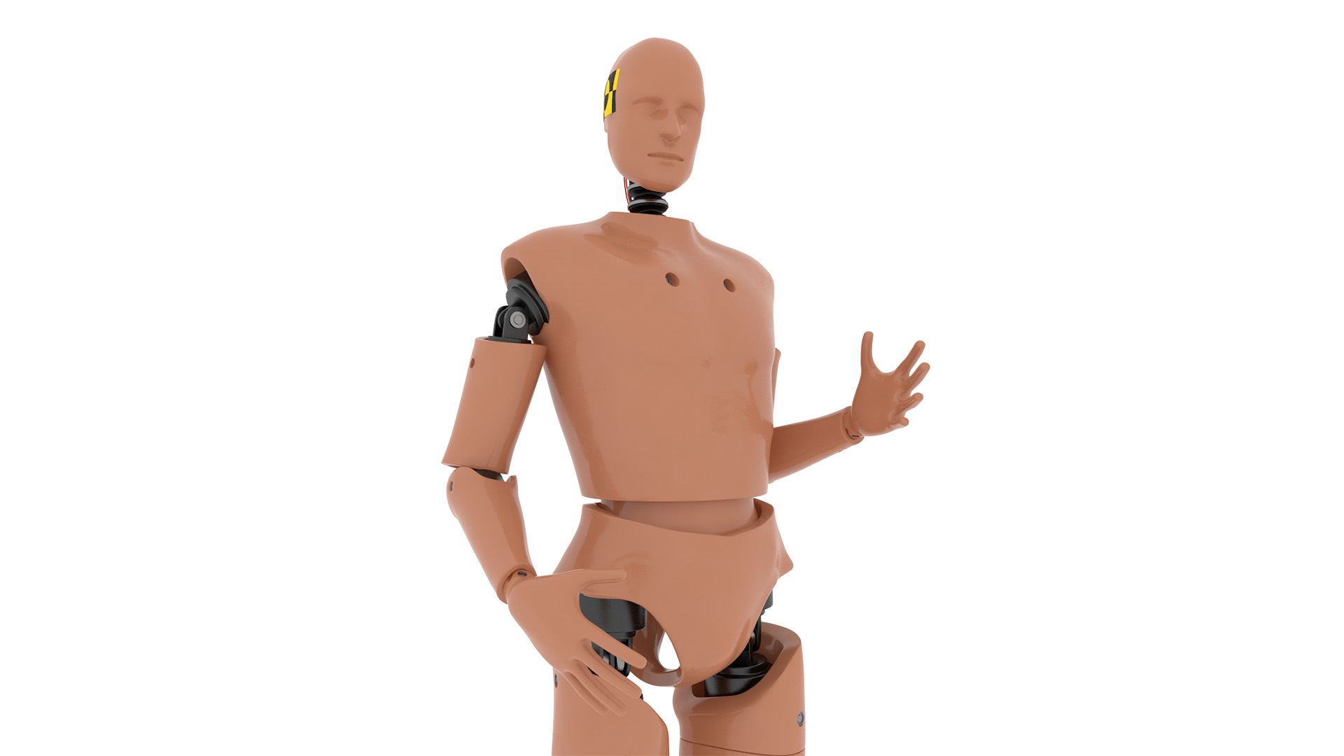 3D Humanoid Crash Test Dummy Rigged for Maya