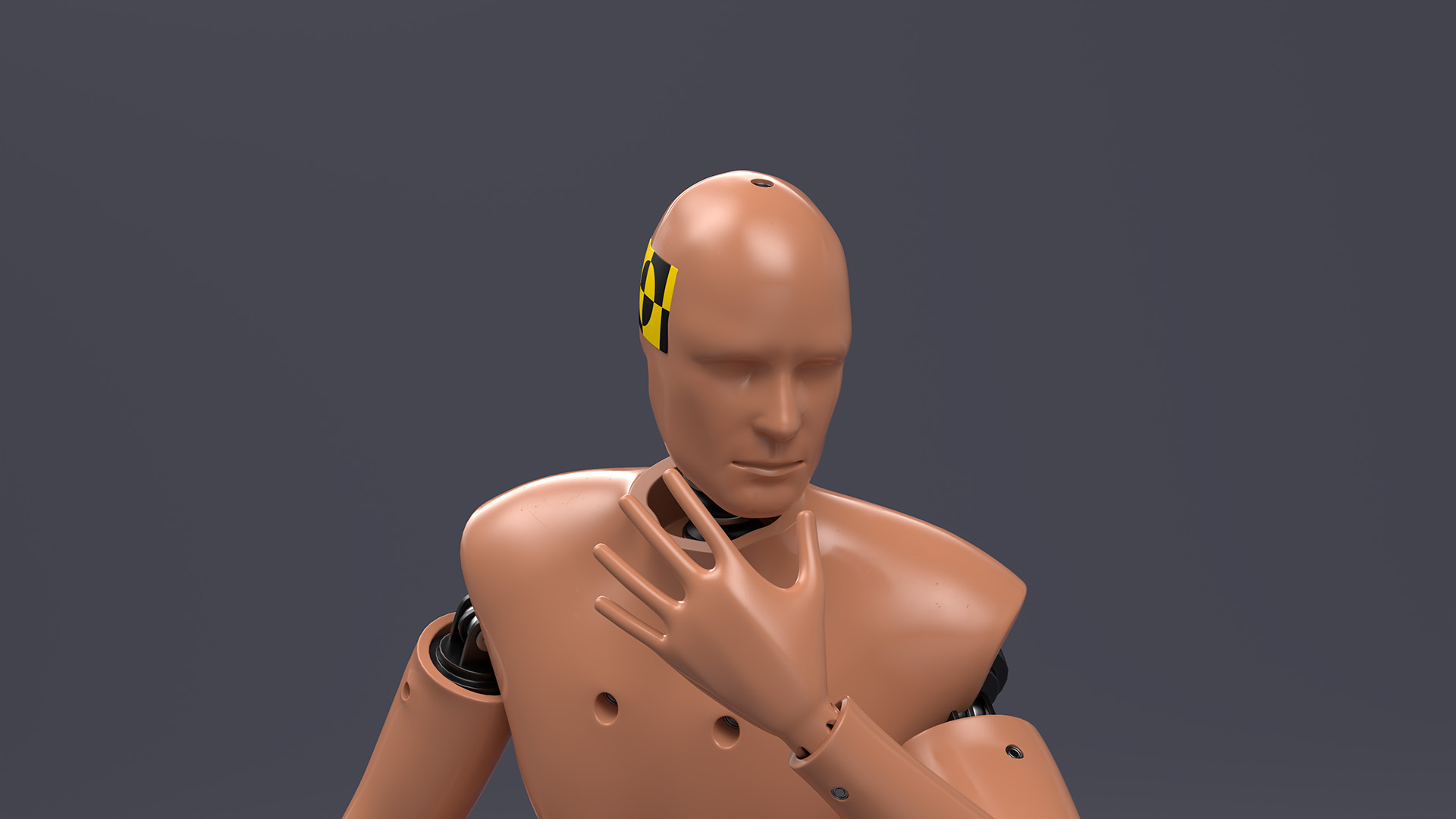3D Humanoid Crash Test Dummy Rigged for Maya