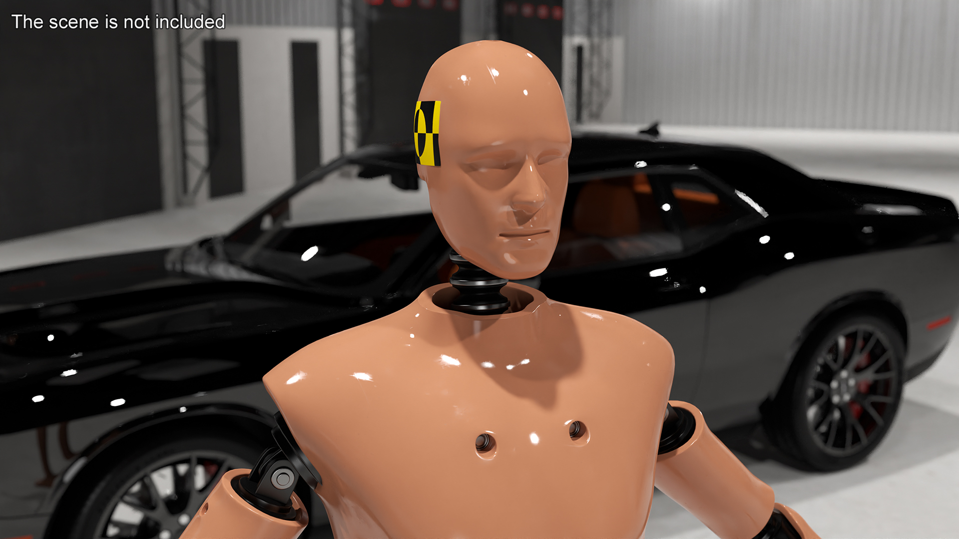 3D Humanoid Crash Test Dummy Rigged for Maya