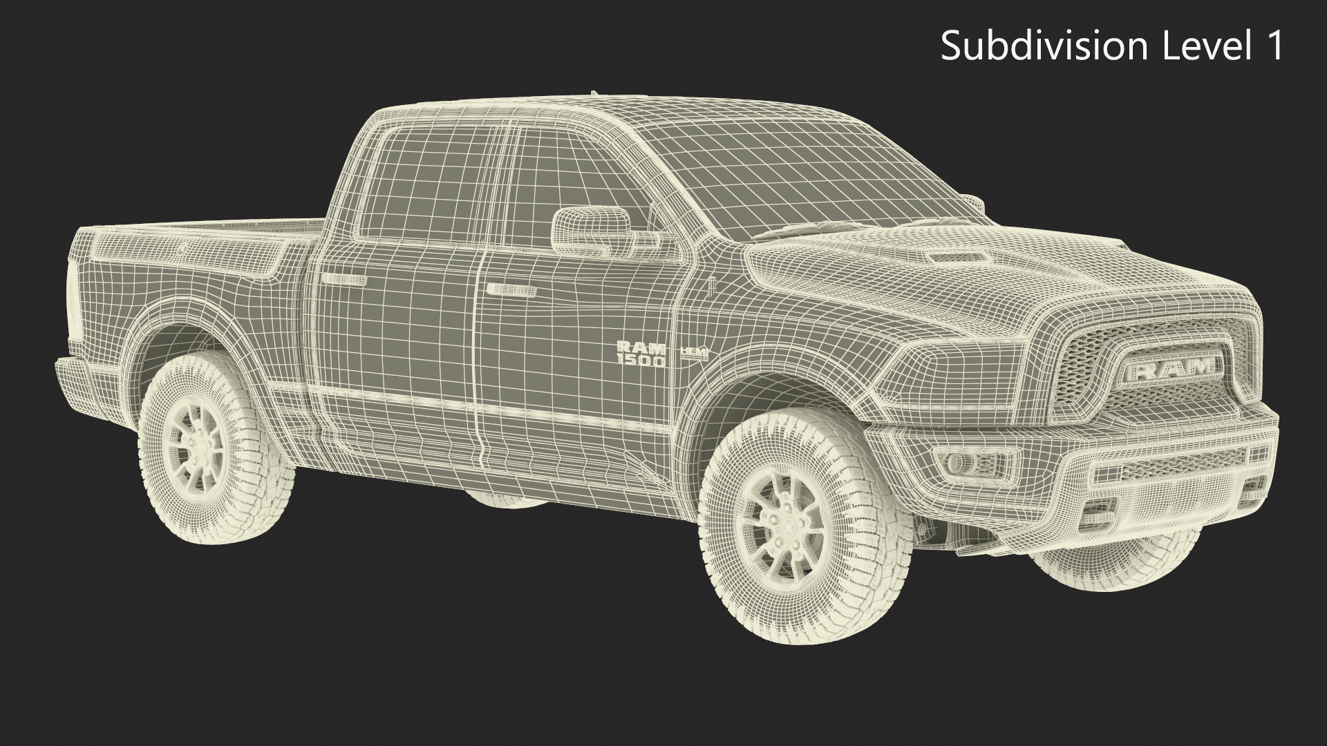 RAM 1500 Pickup Truck Simple Interior 3D