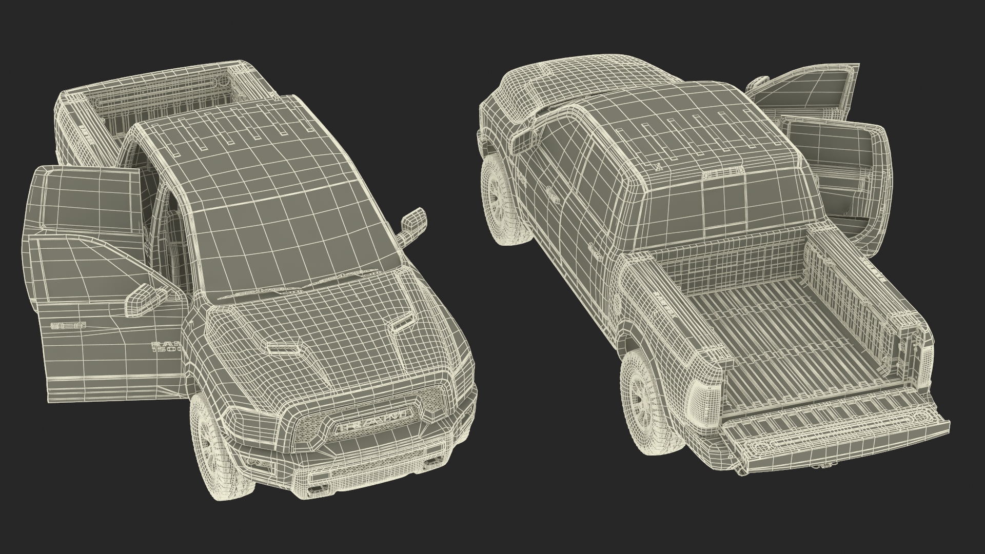 RAM 1500 Pickup Truck Simple Interior 3D