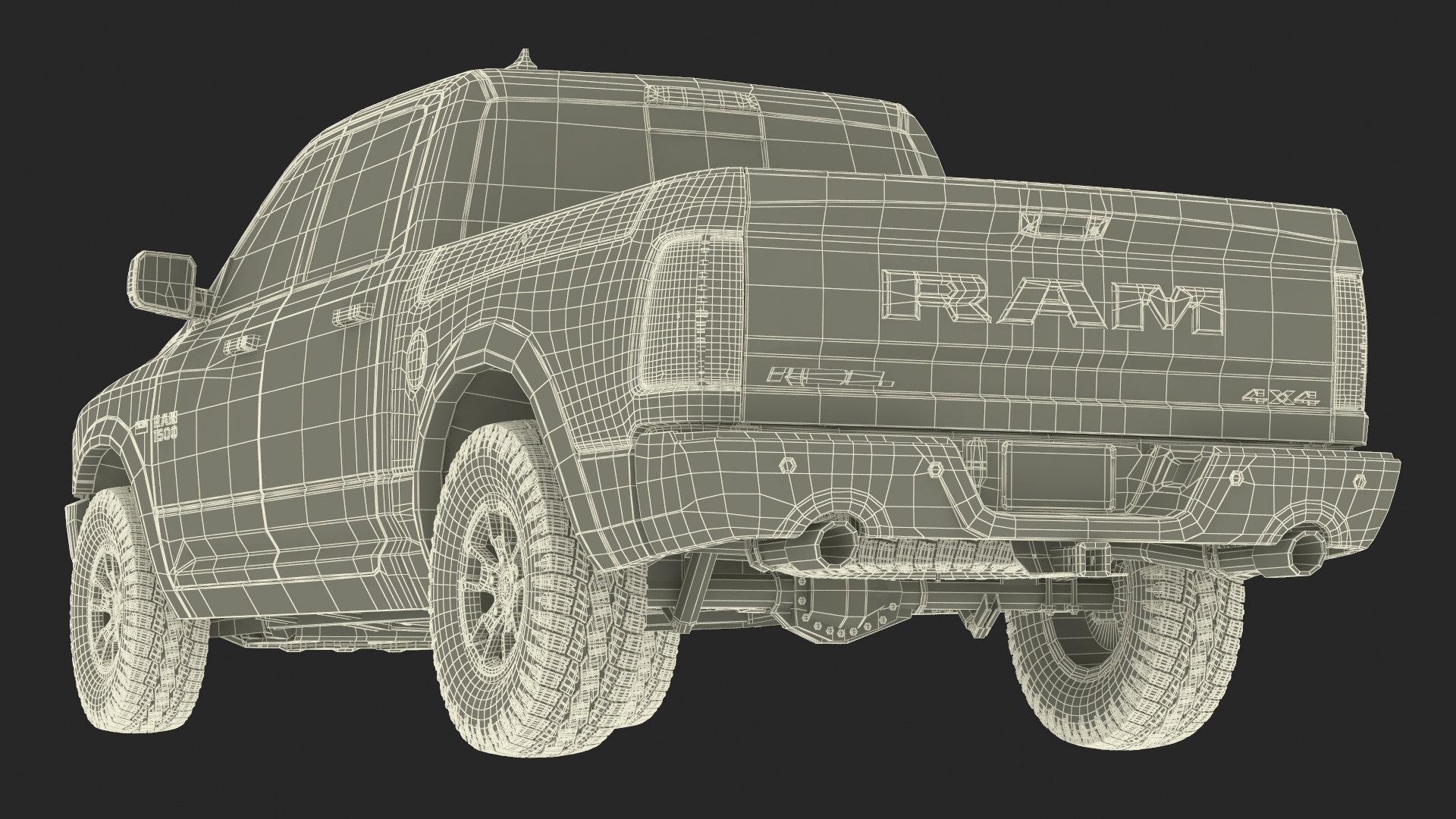 RAM 1500 Pickup Truck Simple Interior 3D