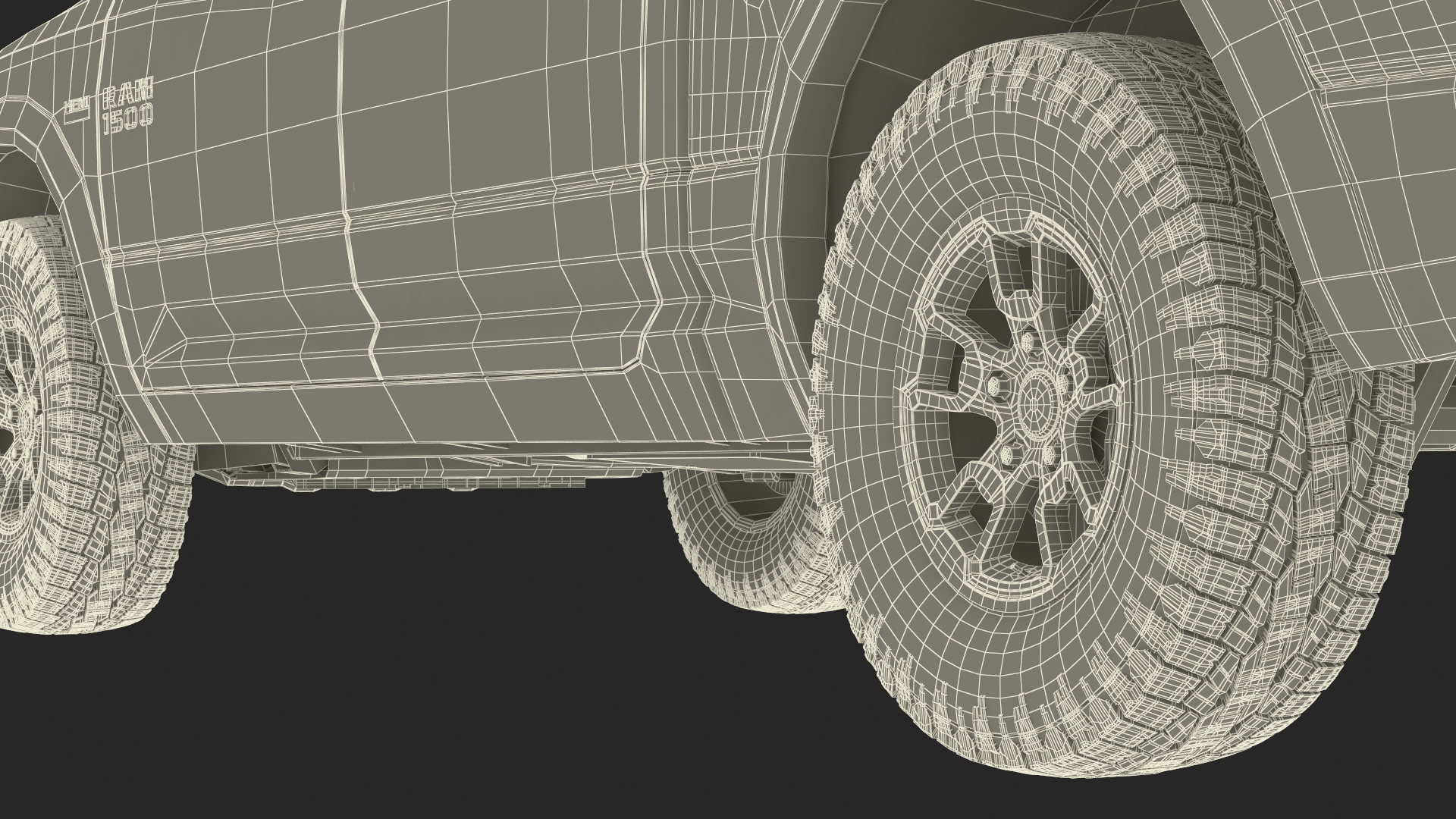 RAM 1500 Pickup Truck Simple Interior 3D