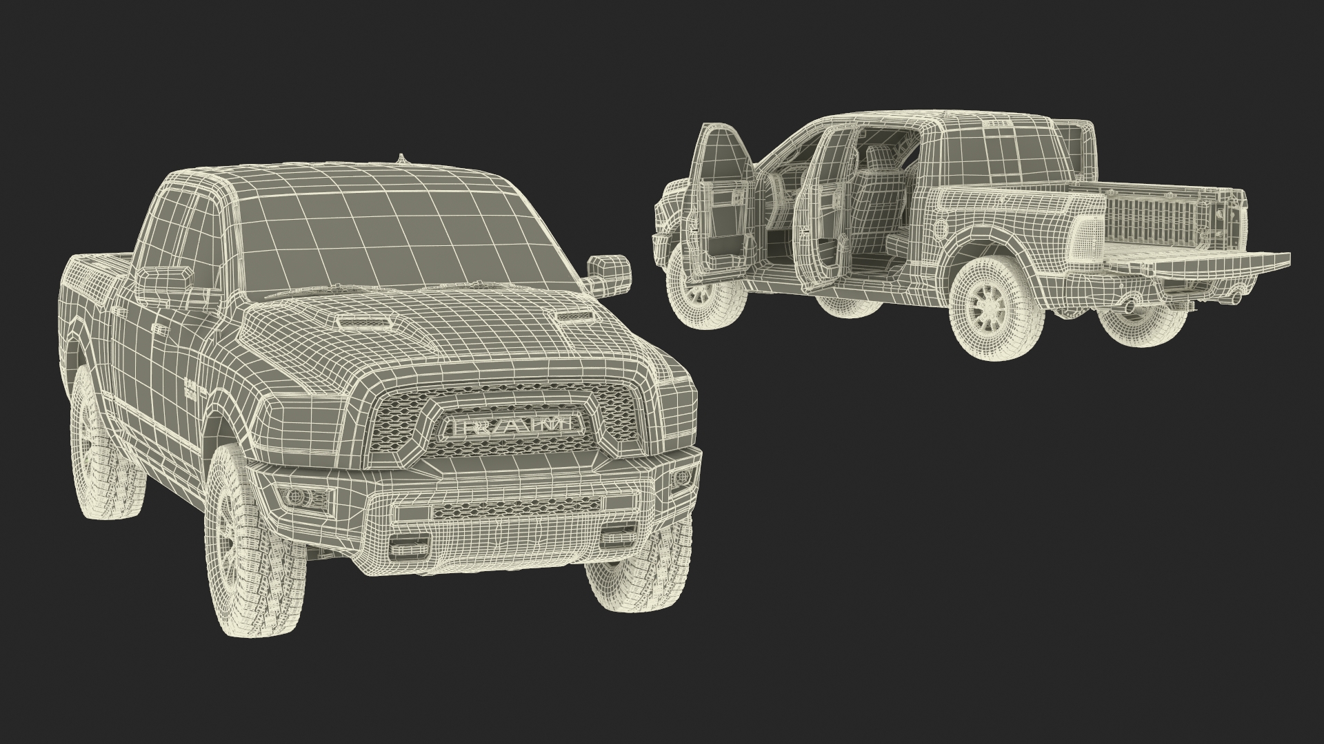 RAM 1500 Pickup Truck Simple Interior 3D