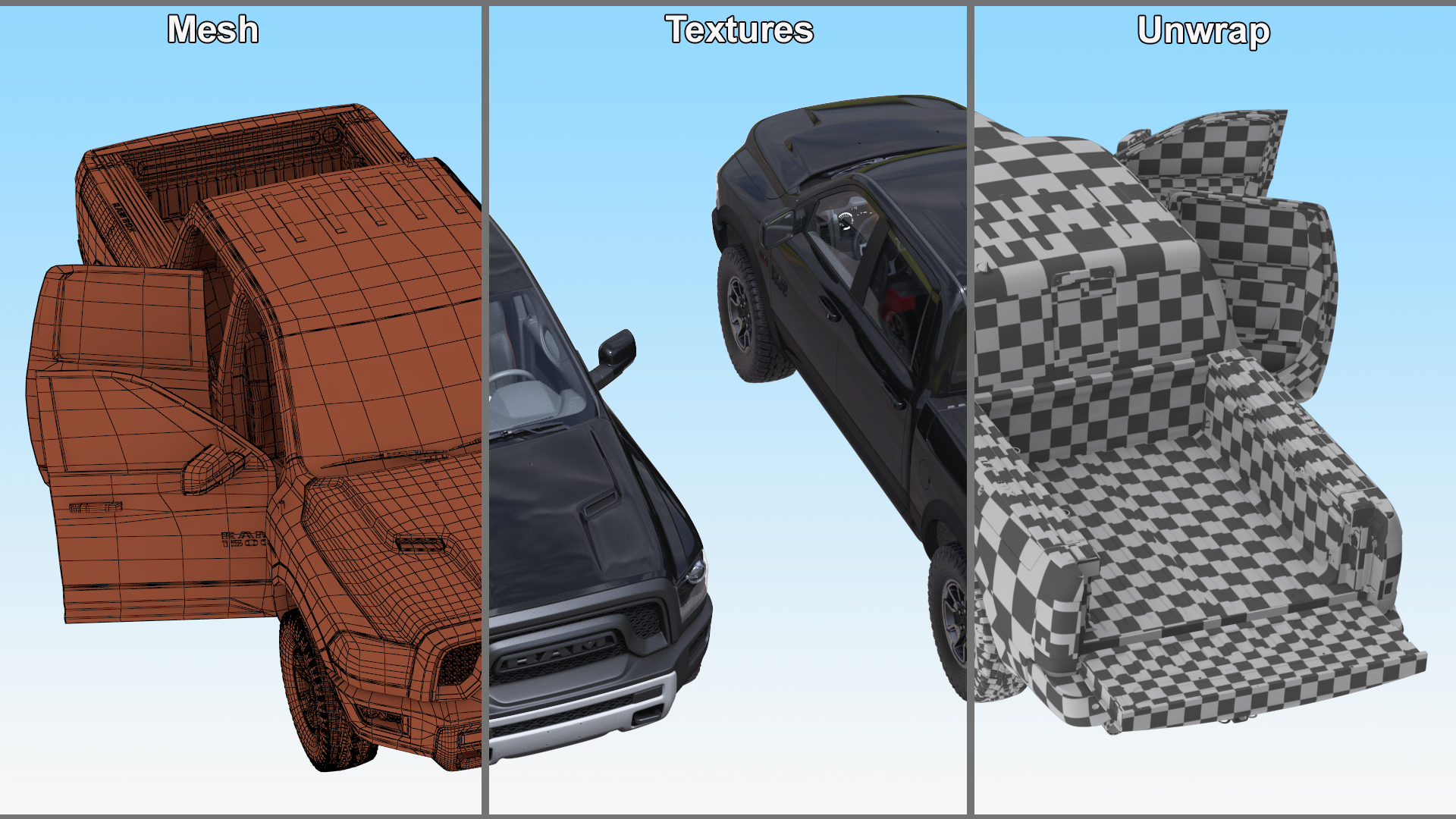RAM 1500 Pickup Truck Simple Interior 3D