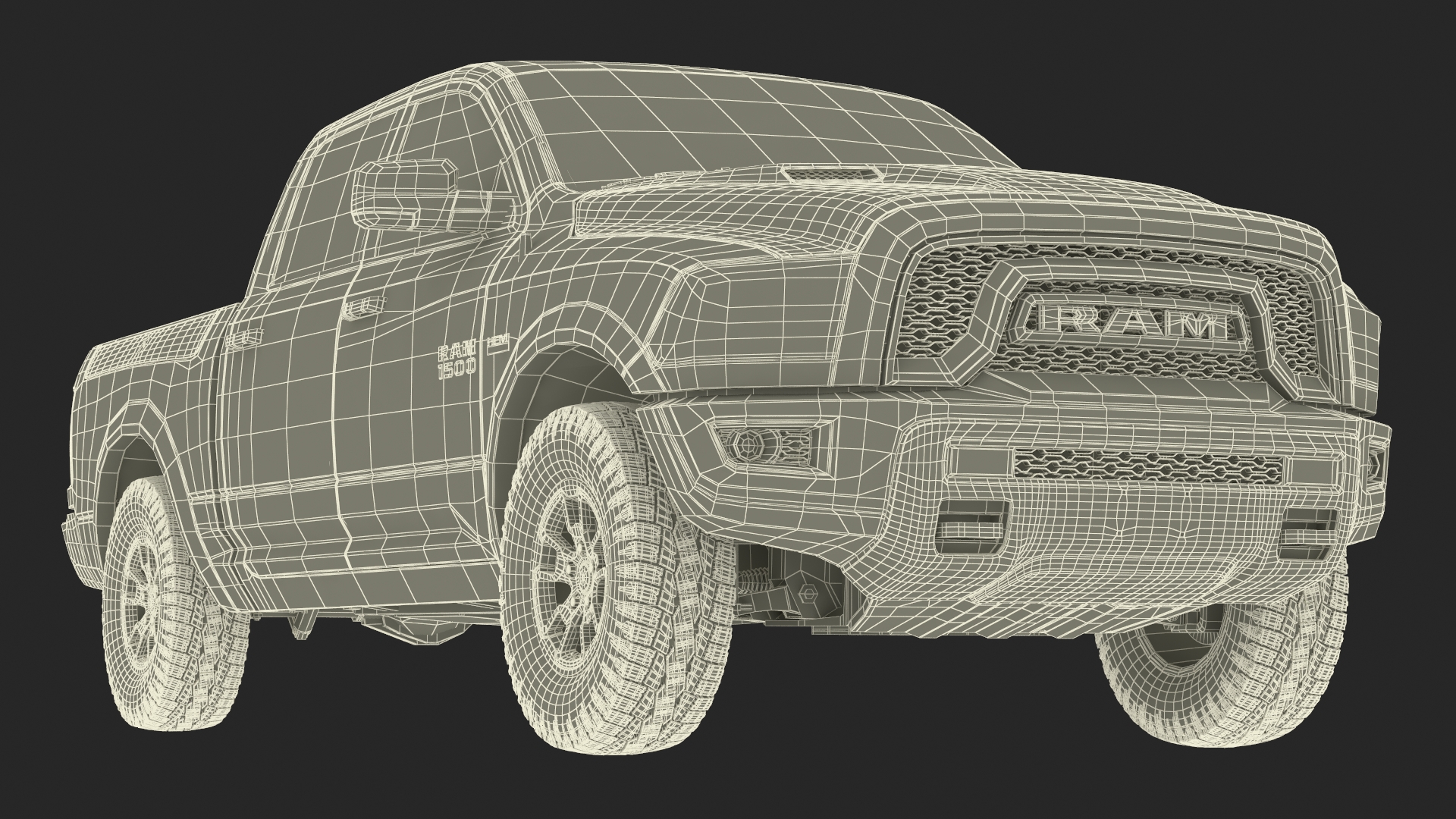 RAM 1500 Pickup Truck Simple Interior 3D