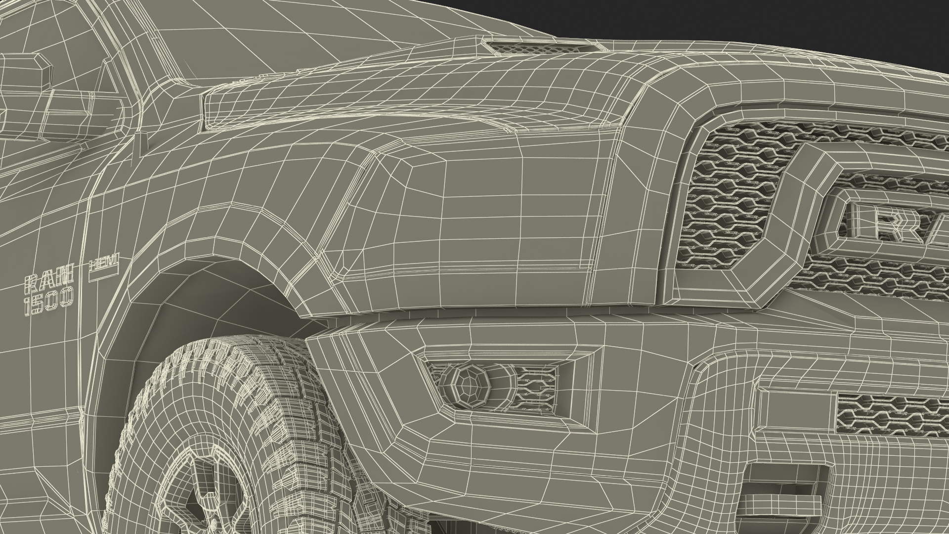 RAM 1500 Pickup Truck Simple Interior 3D