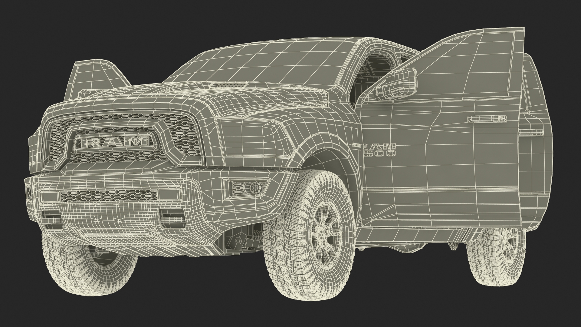 RAM 1500 Pickup Truck Simple Interior 3D