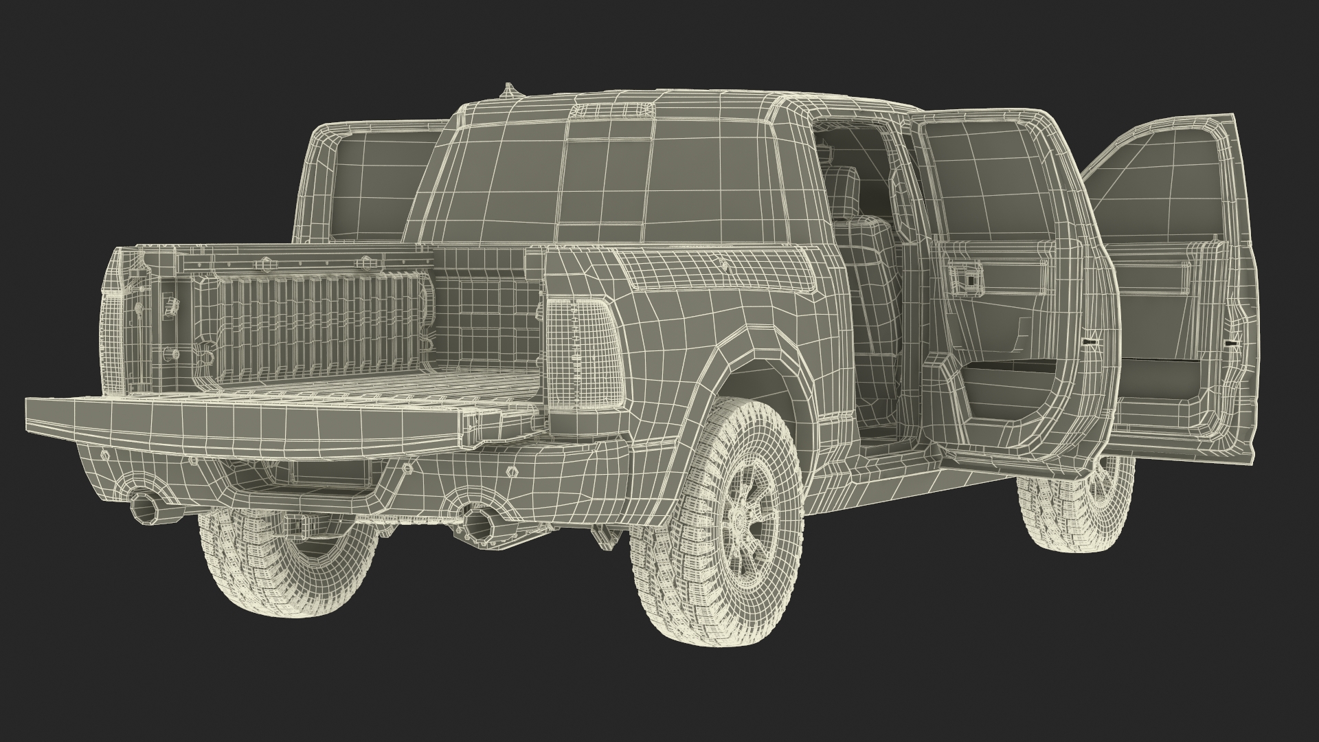 RAM 1500 Pickup Truck Simple Interior 3D